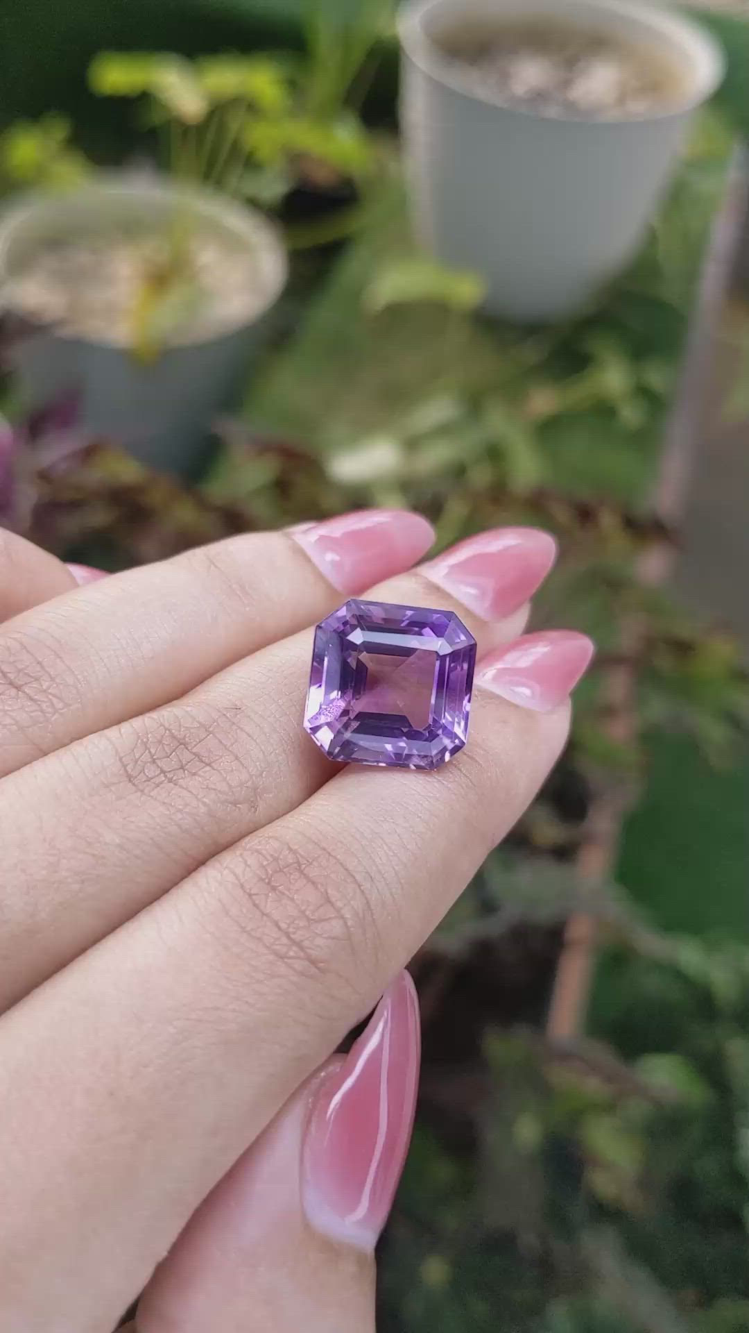 14.12 Ct. Amethyst from Brazil Size Video
