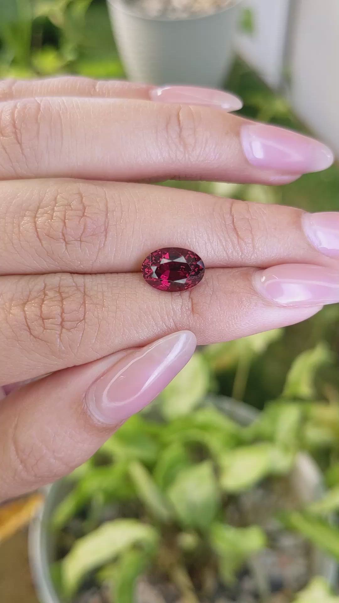 3.32 Ct. Rhodolite Garnet from Ceylon (Sri Lanka) Size Video
