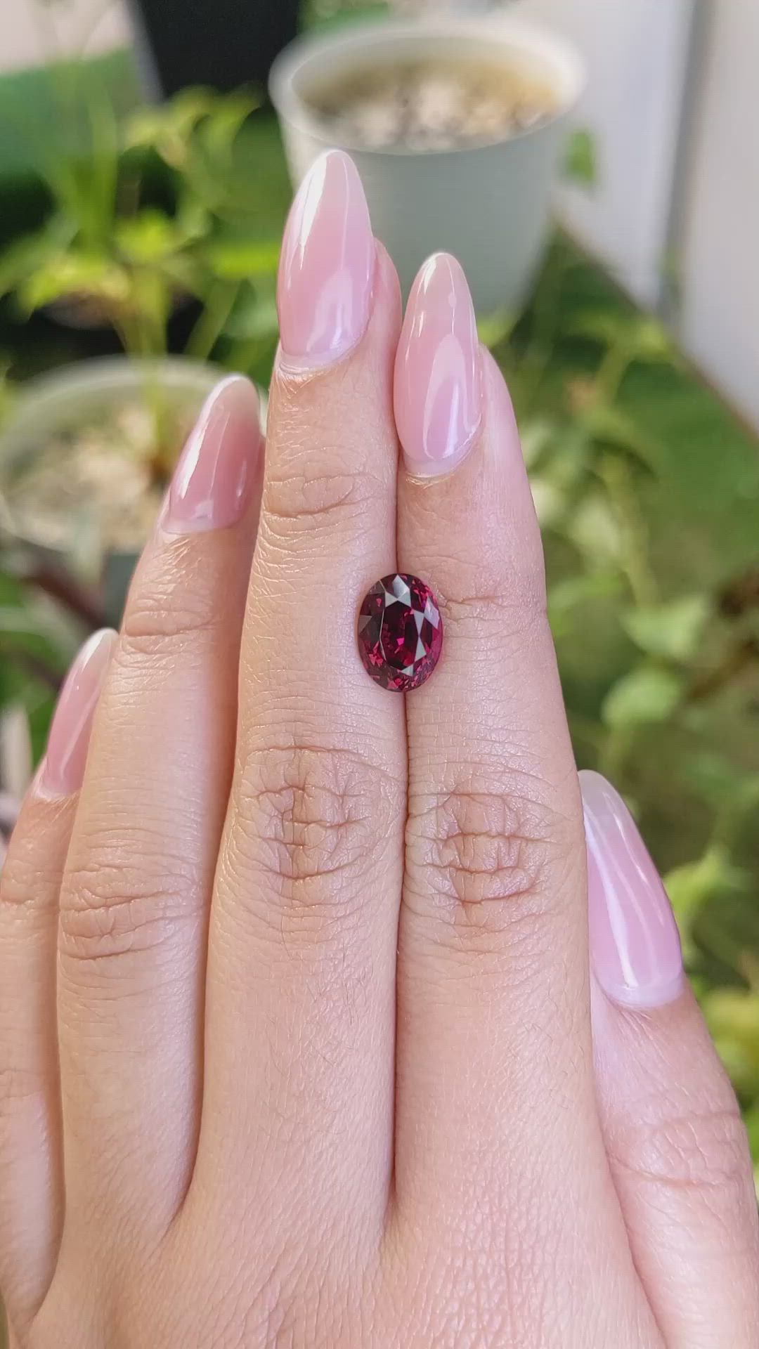 3.32 Ct. Rhodolite Garnet from Ceylon (Sri Lanka) Size Video