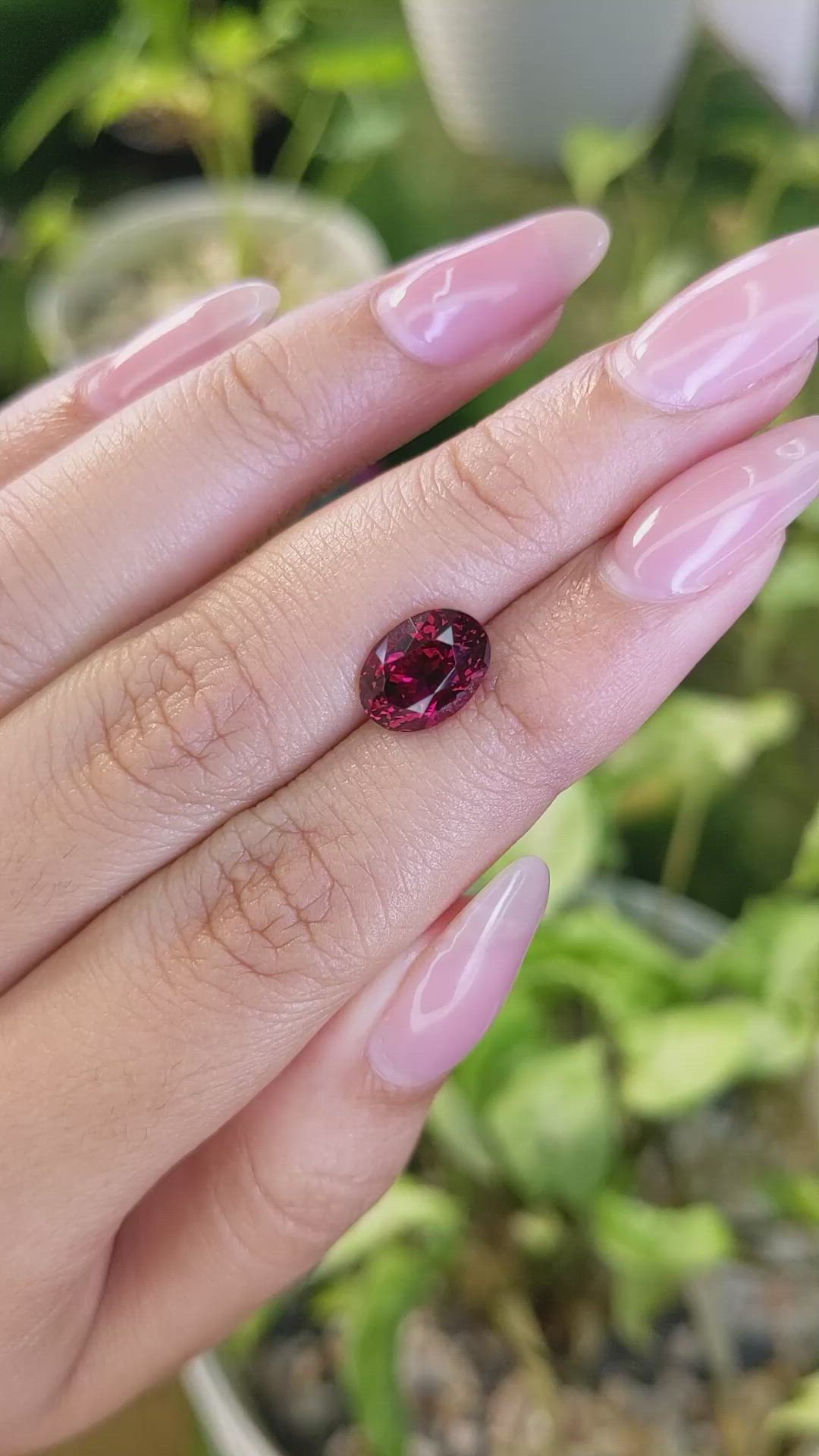 3.32 Ct. Rhodolite Garnet from Ceylon (Sri Lanka) Size Video