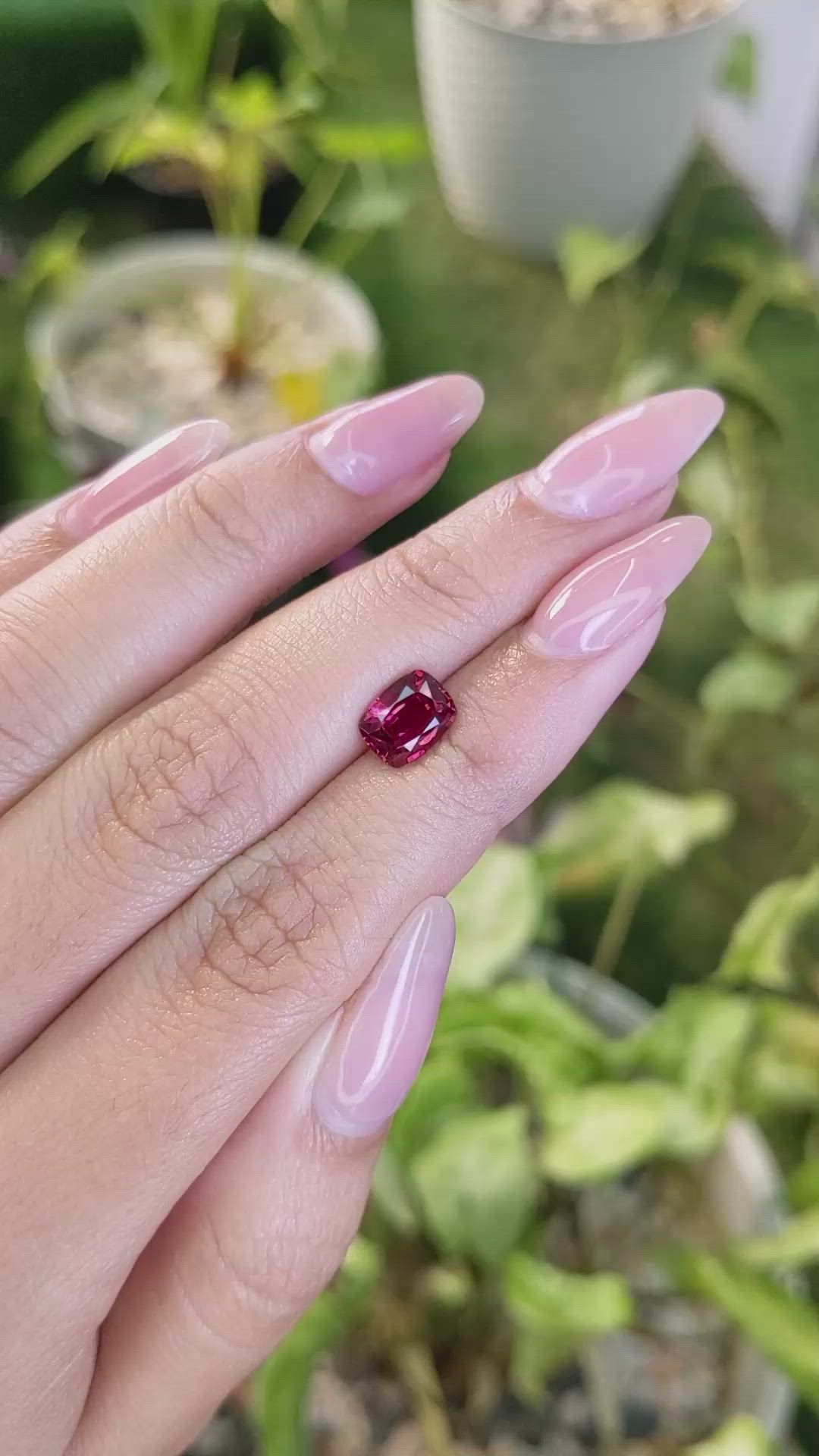 1.66 Ct. Rhodolite Garnet from Ceylon (Sri Lanka) Size Video