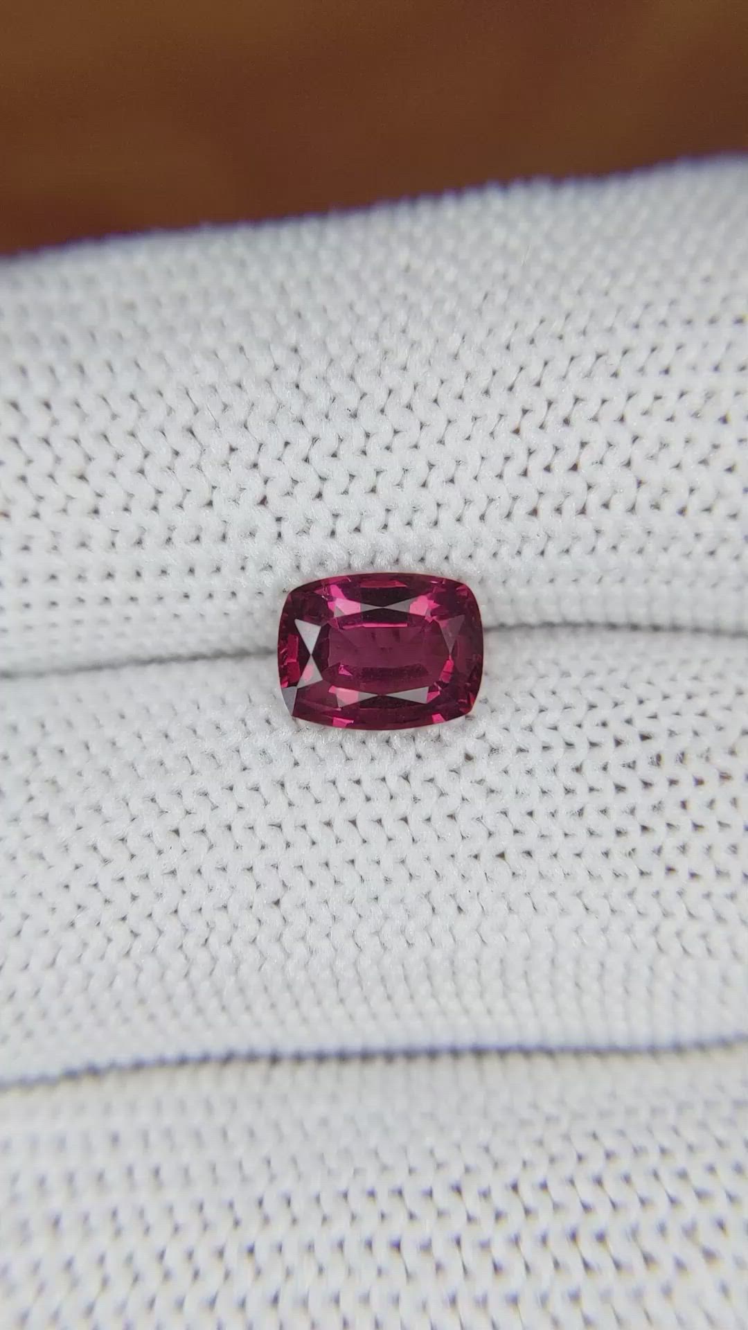 1.66 Ct. Rhodolite Garnet from Ceylon (Sri Lanka) Size Video