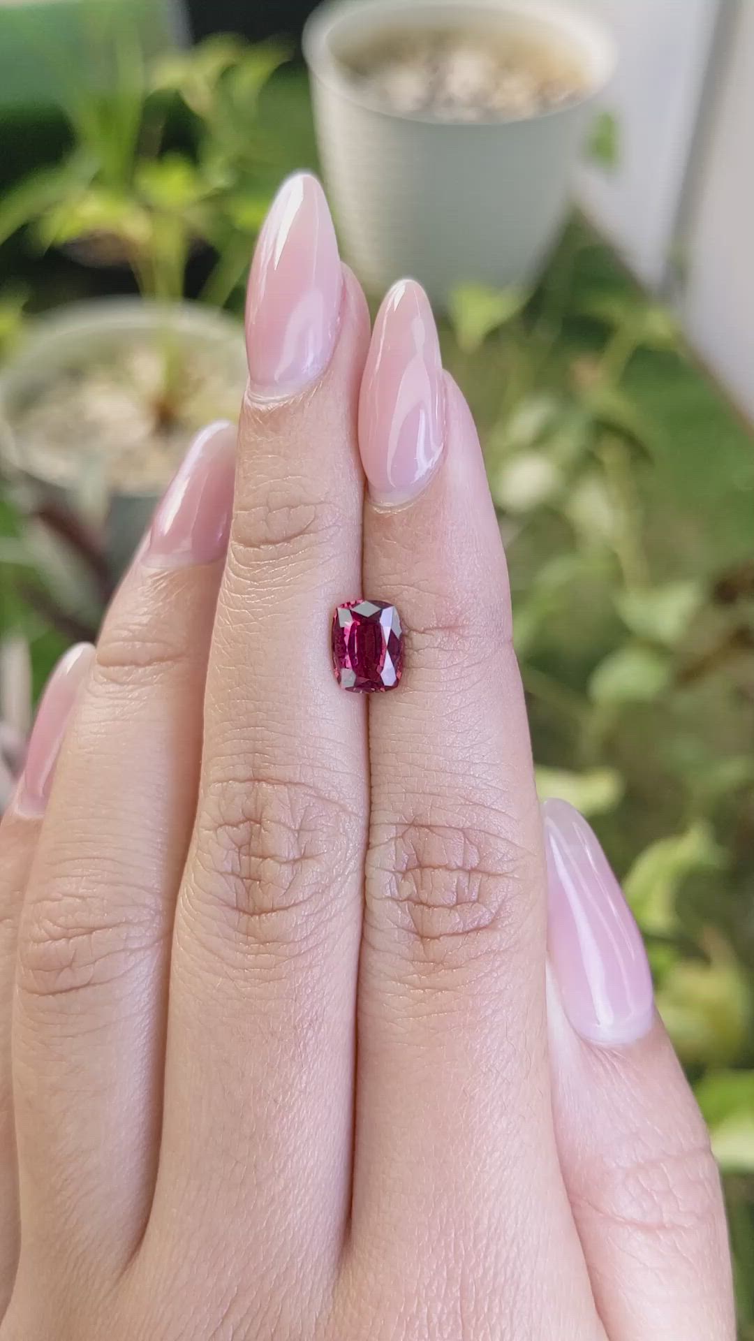 1.66 Ct. Rhodolite Garnet from Ceylon (Sri Lanka) Size Video