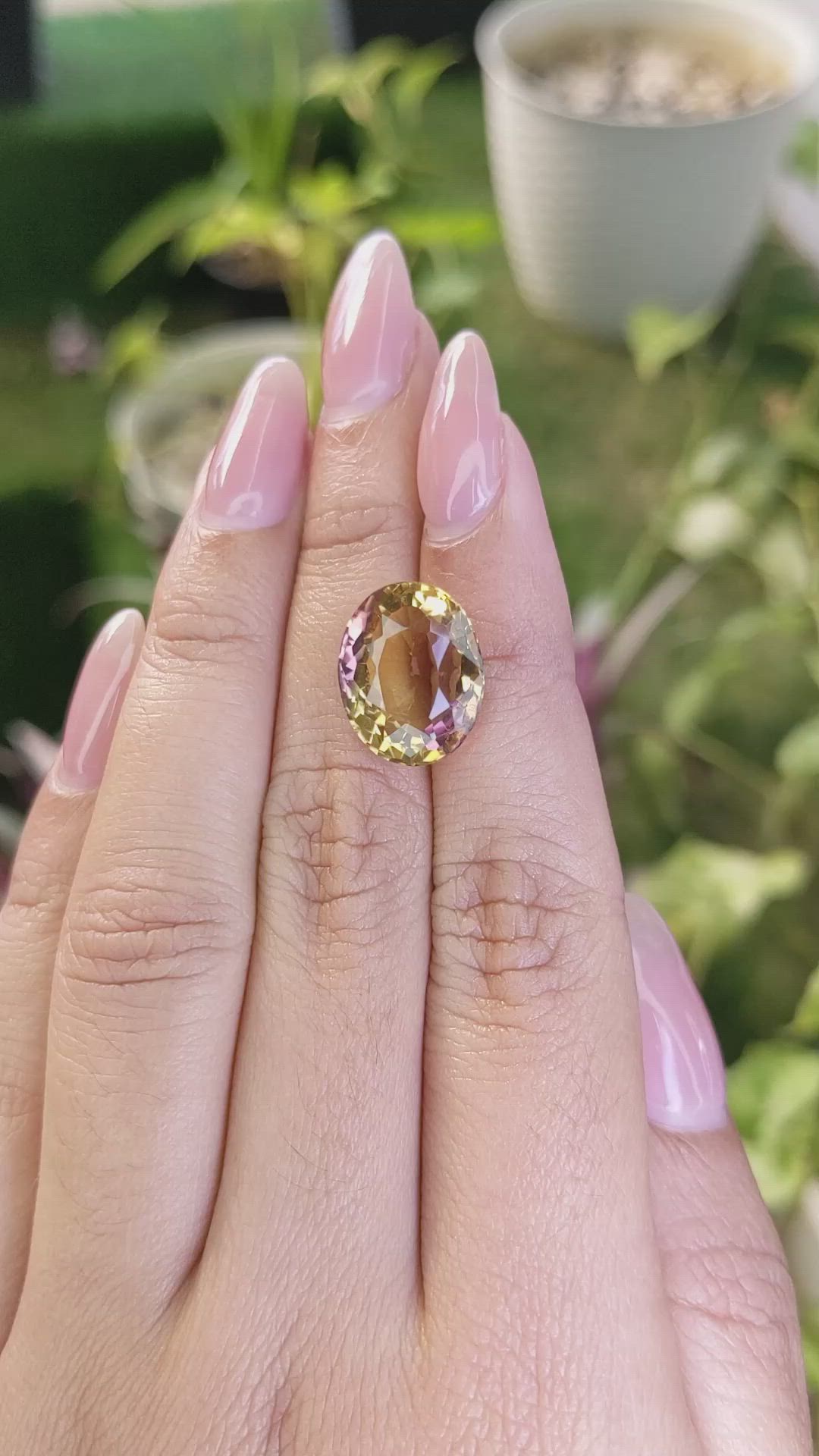 8.63 Ct. Ametrine from Ceylon (Sri Lanka) Size Video