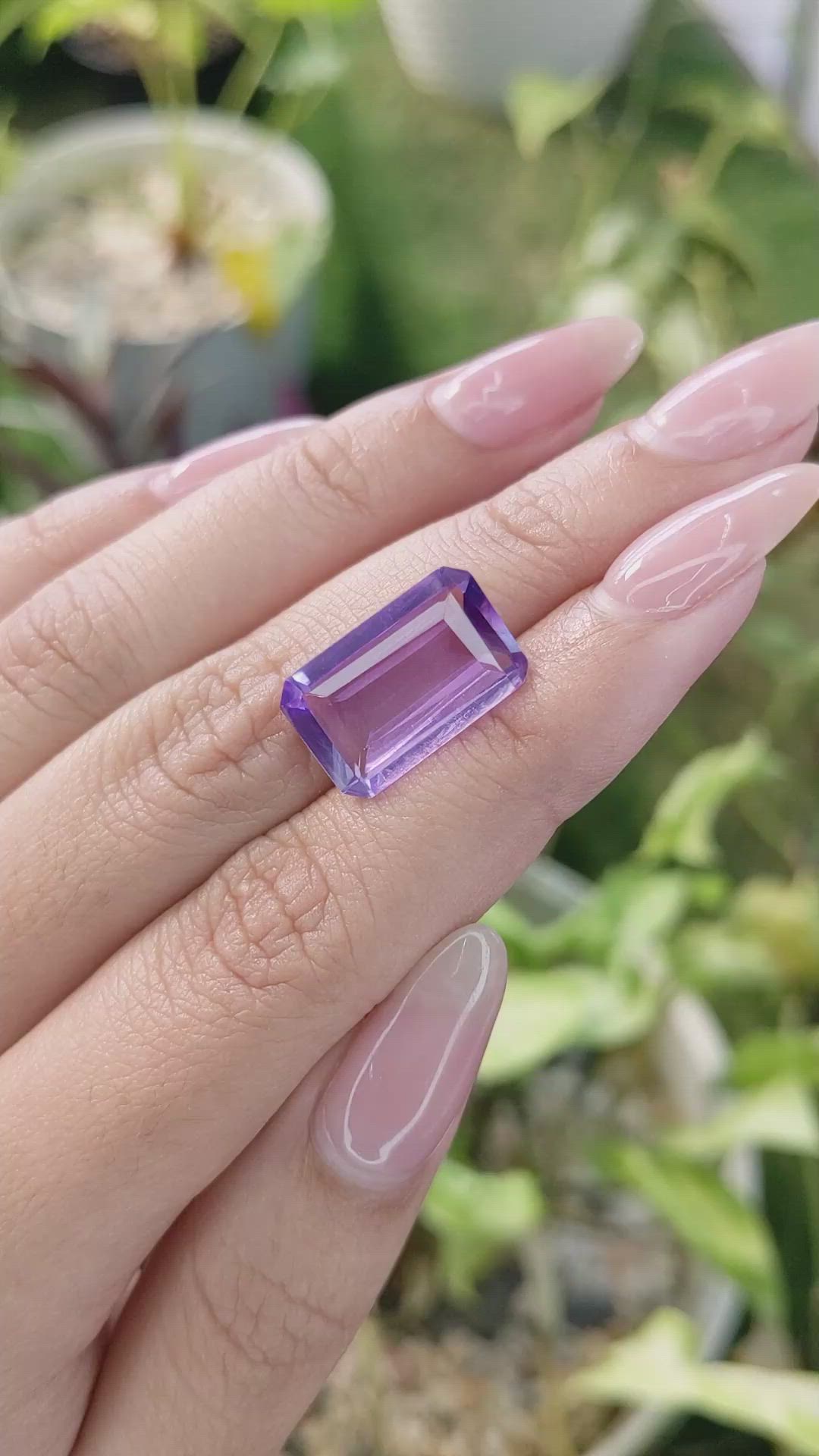 7.34 Ct. Amethyst from Brazil Size Video