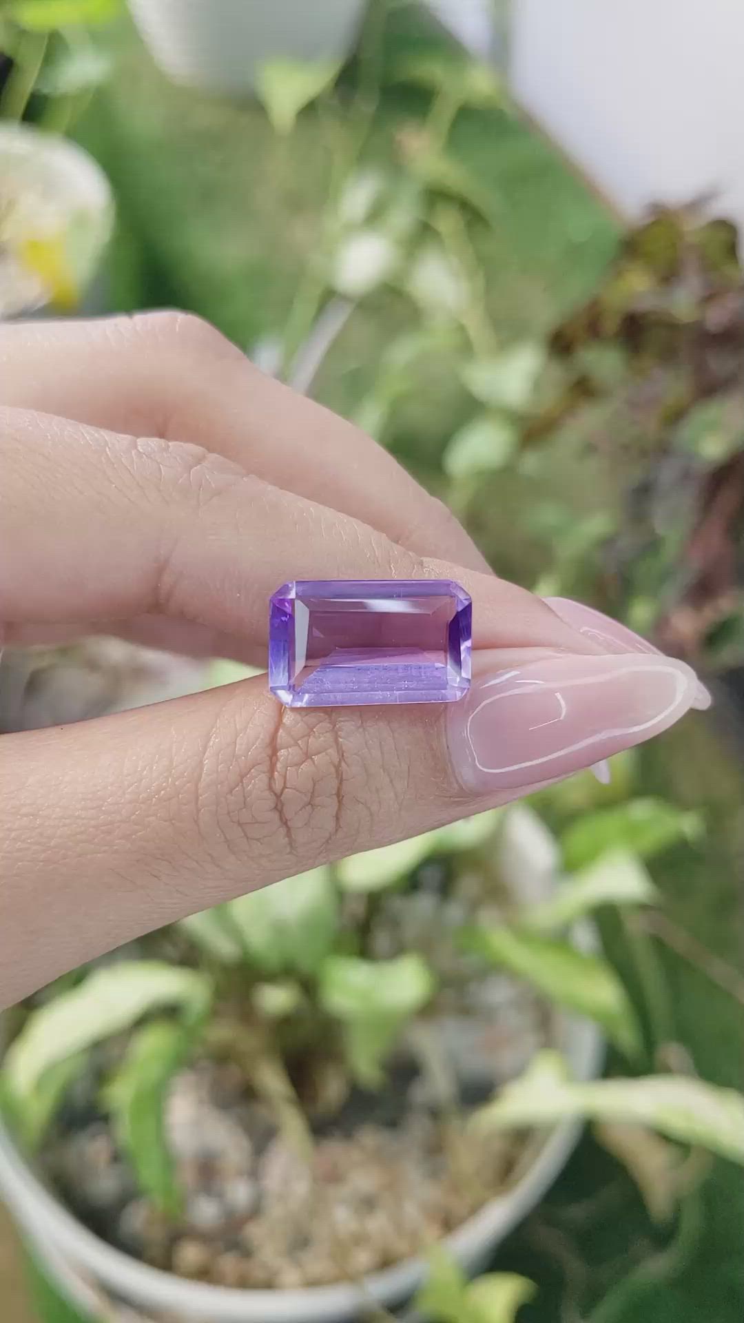 7.34 Ct. Amethyst from Brazil Size Video