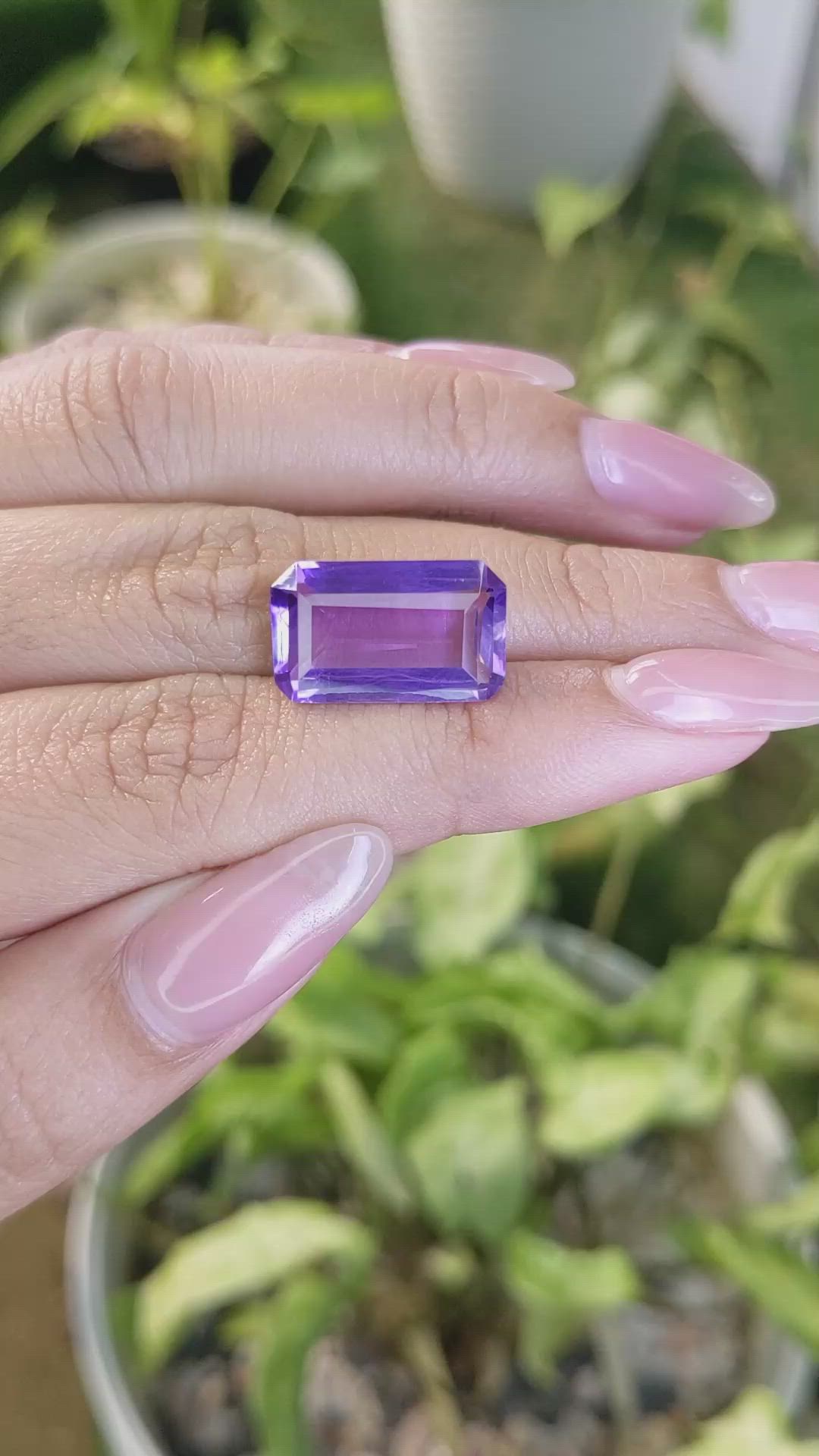 7.92 Ct. Amethyst from Brazil Size Video