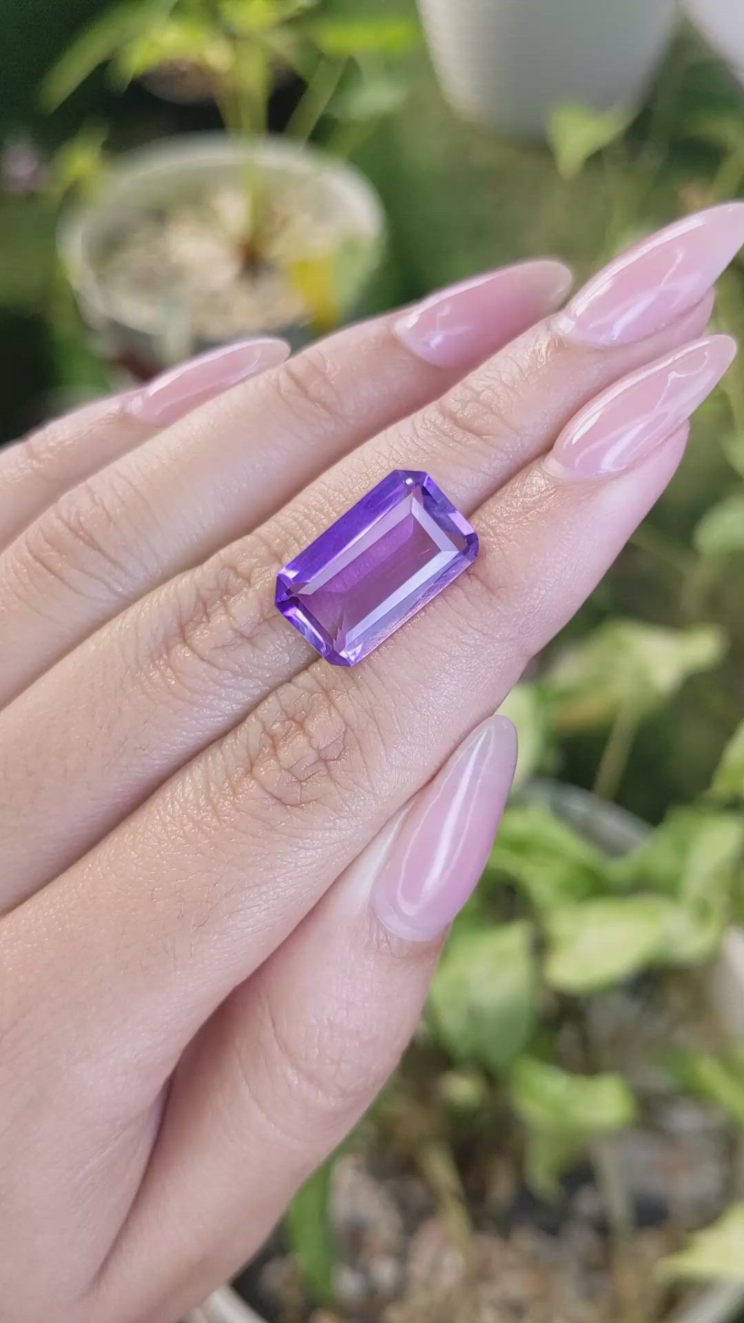 7.92 Ct. Amethyst from Brazil Size Video