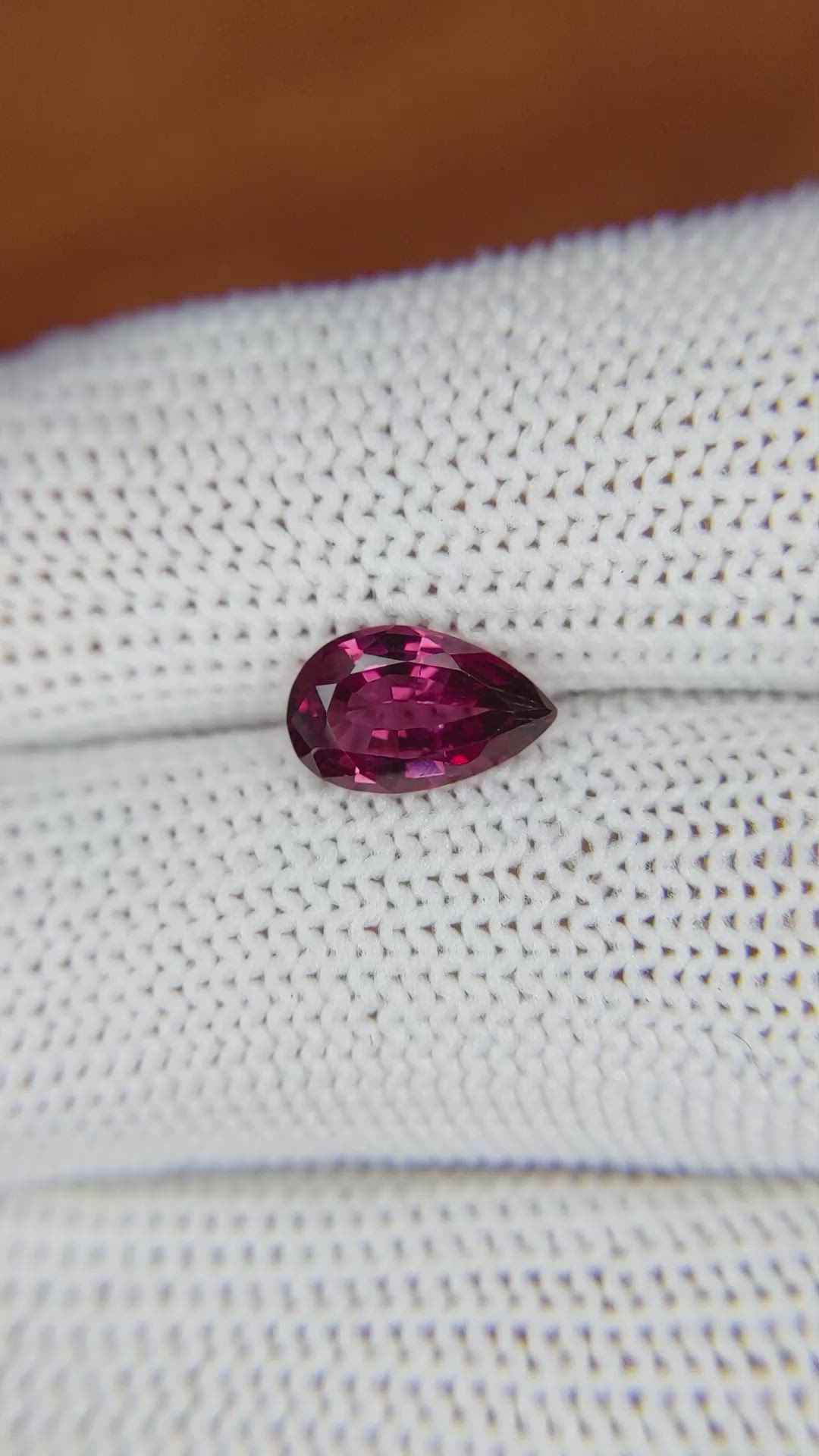 1.63 Ct. Rhodolite Garnet from Ceylon (Sri Lanka) Size Video