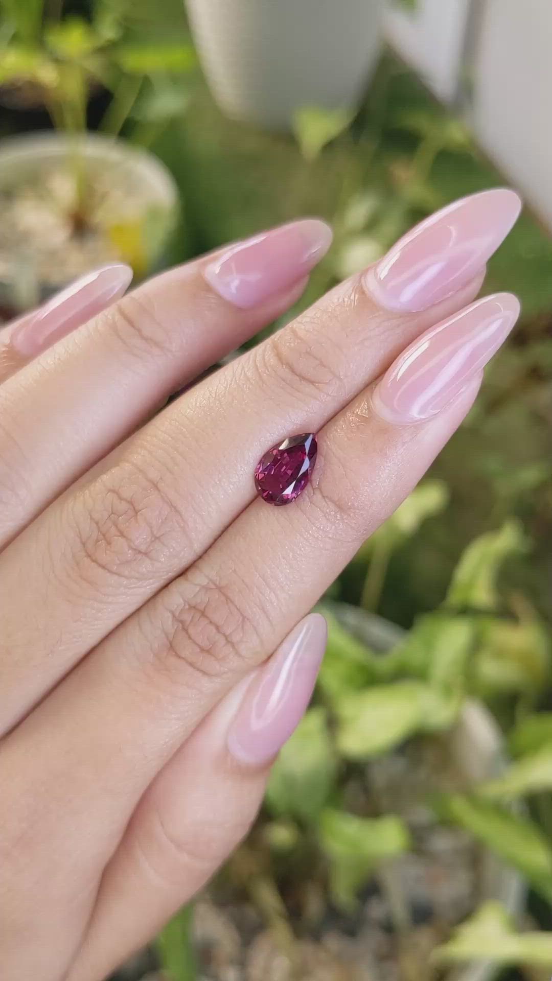 1.63 Ct. Rhodolite Garnet from Ceylon (Sri Lanka) Size Video