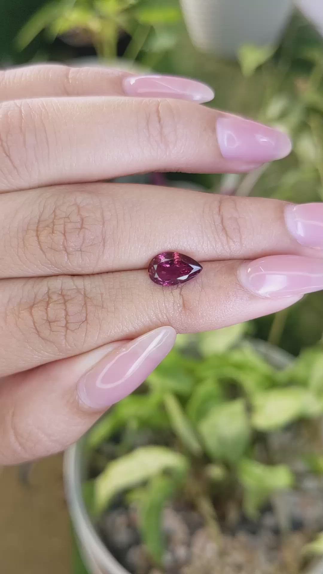 1.63 Ct. Rhodolite Garnet from Ceylon (Sri Lanka) Size Video