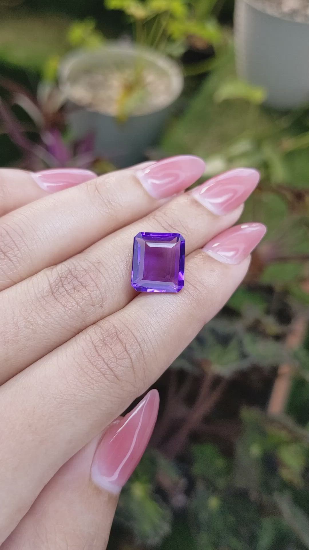 7.09 Ct. Amethyst from Brazil Size Video
