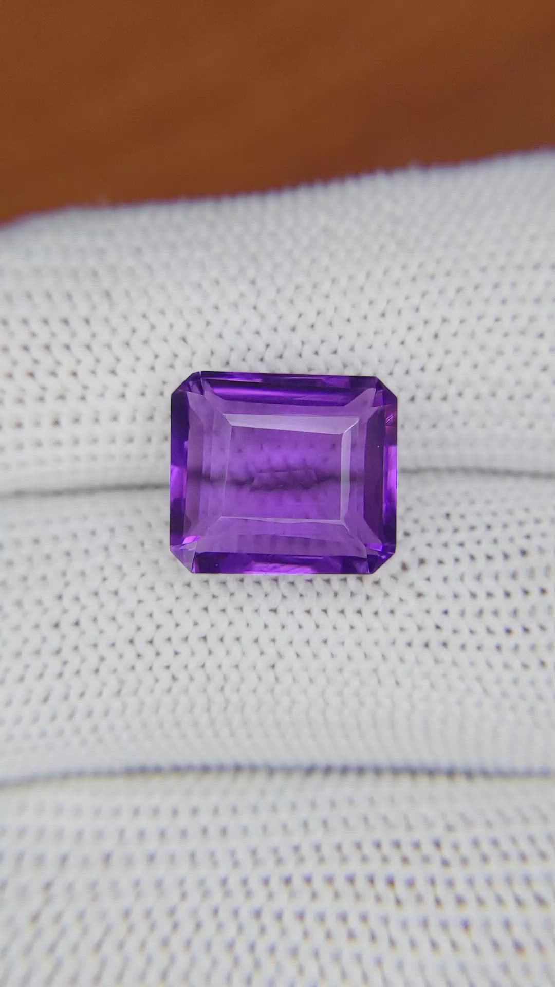 7.09 Ct. Amethyst from Brazil Size Video