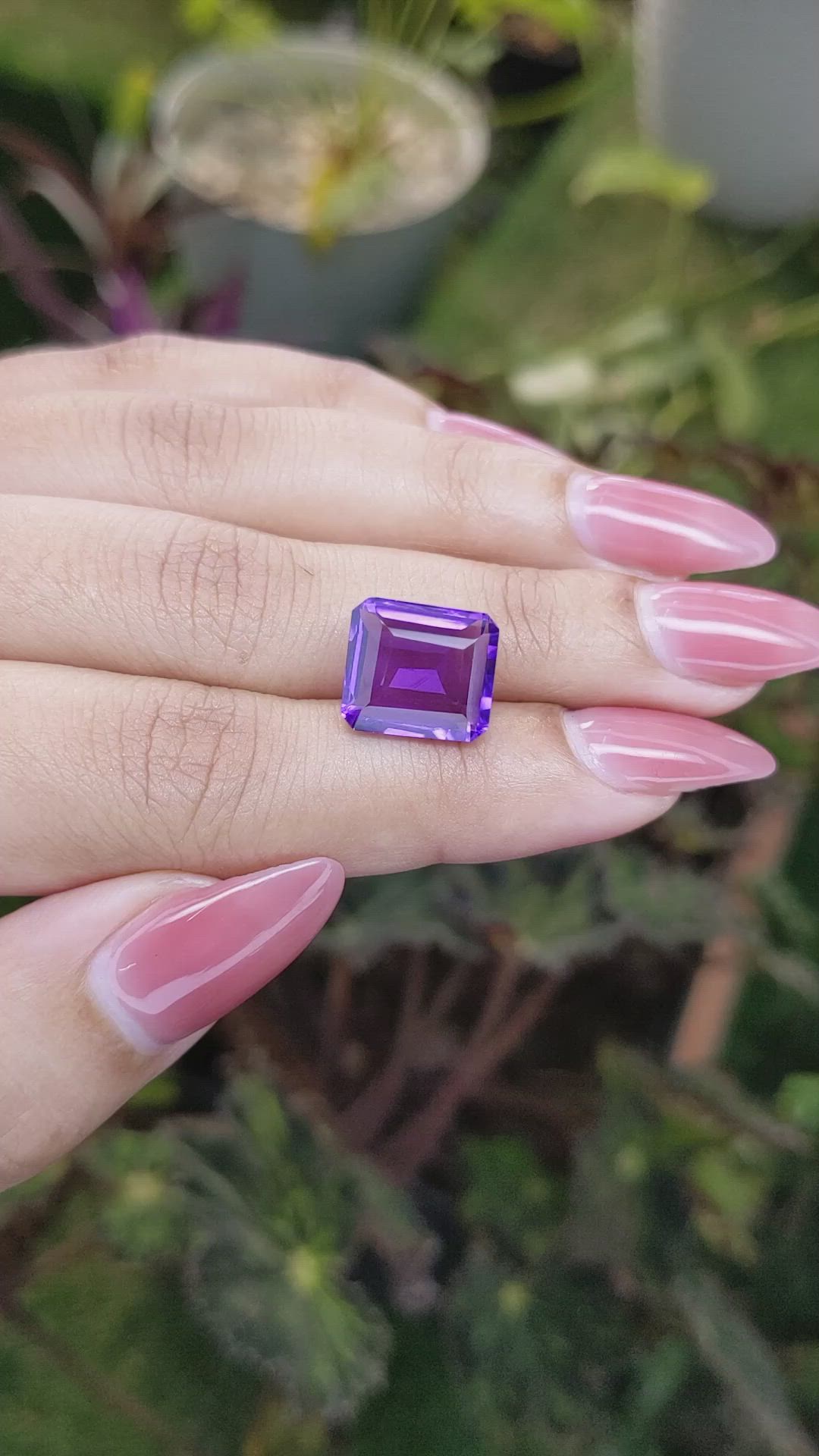7.09 Ct. Amethyst from Brazil Size Video