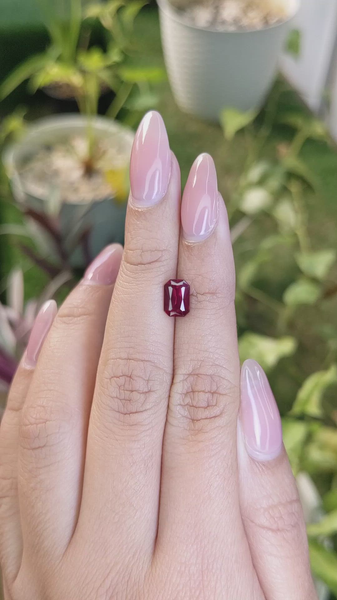 1.64 Ct. Rhodolite Garnet from Ceylon (Sri Lanka) Size Video