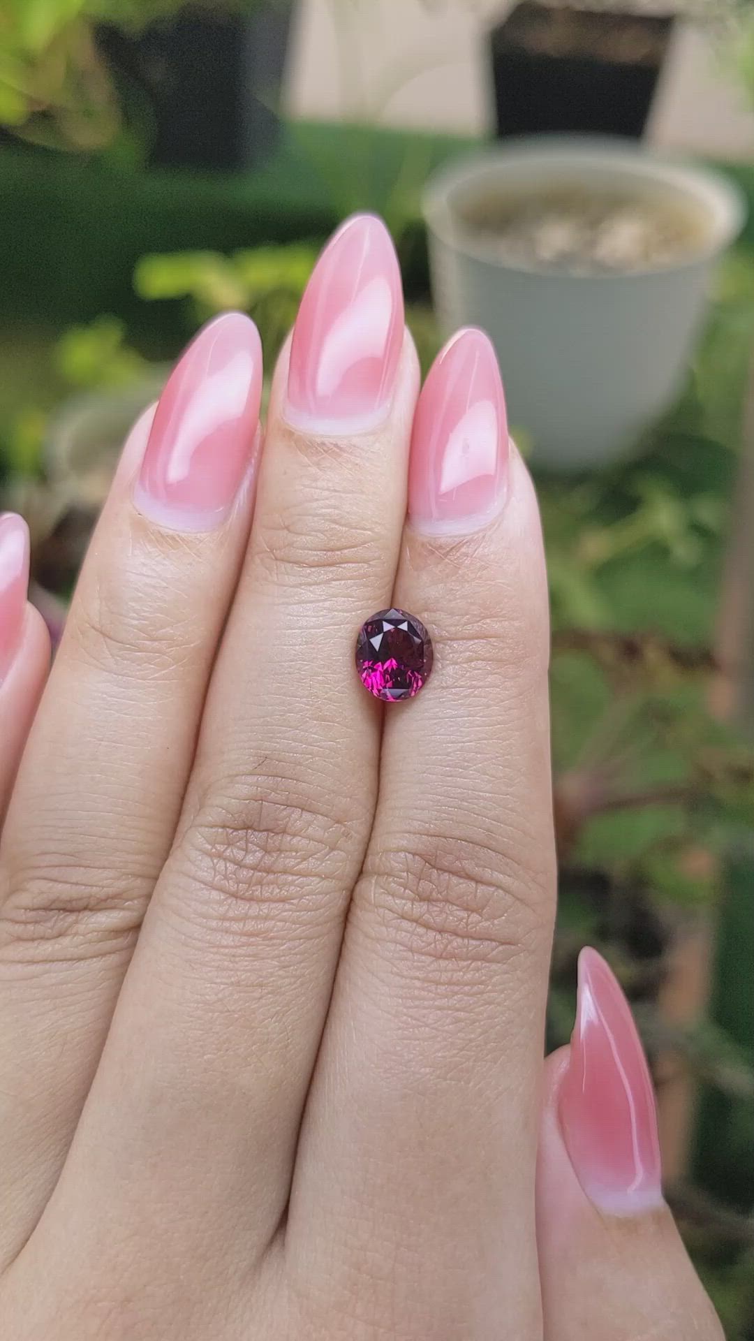 1.91 Ct. Rhodolite Garnet from Ceylon (Sri Lanka) Size Video