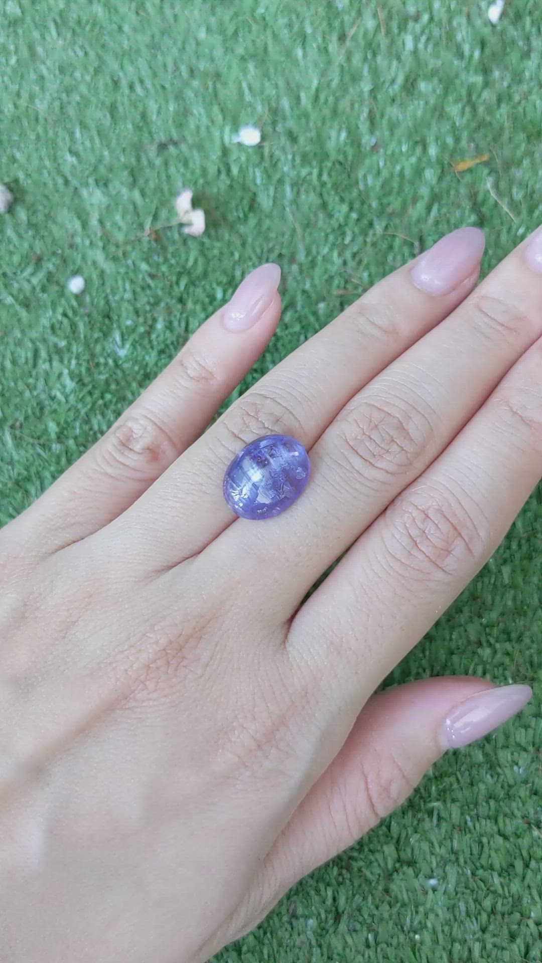 8.53 Ct. Cabochon Tanzanite from Tanzania Size Video