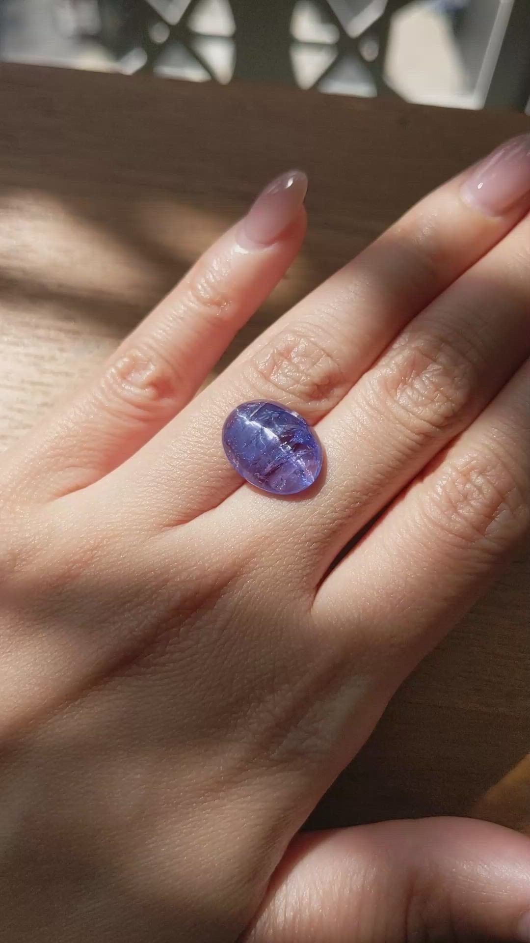 8.53 Ct. Cabochon Tanzanite from Tanzania Size Video