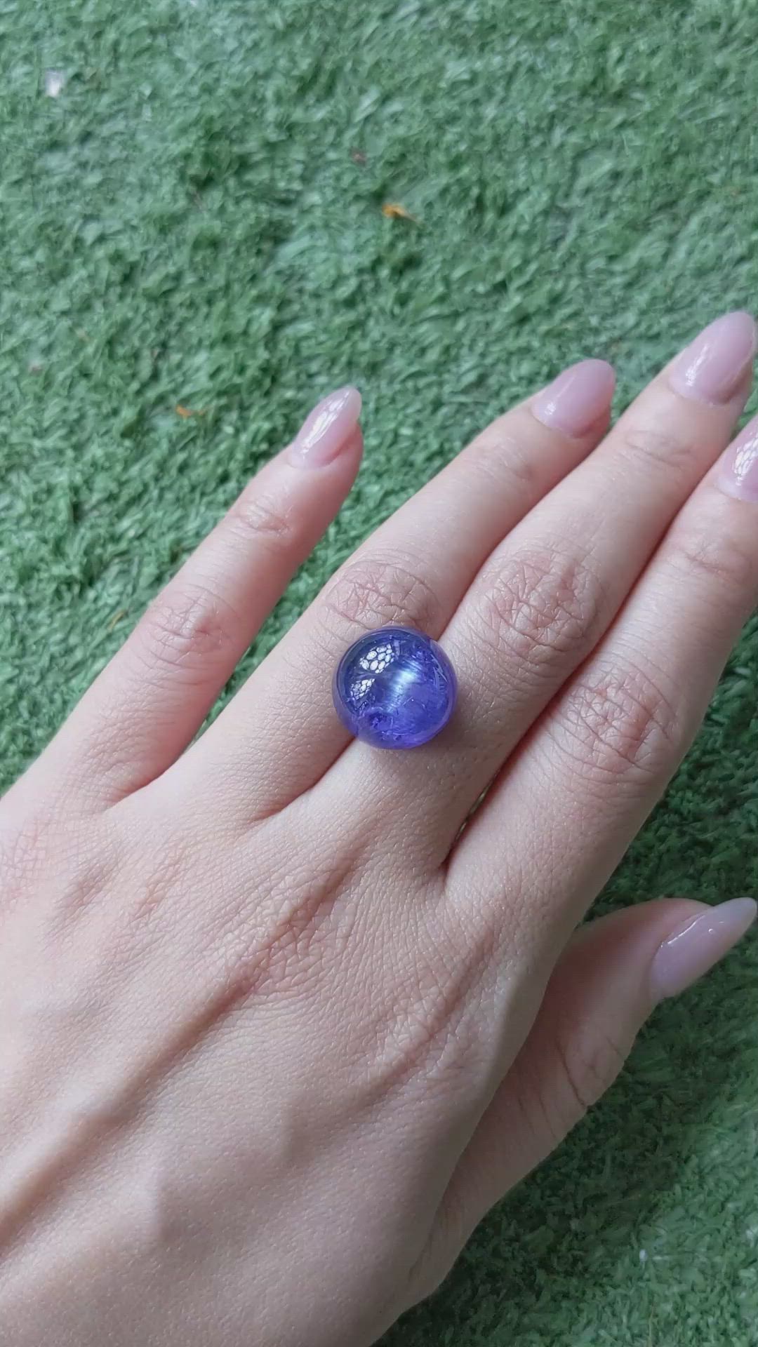 22.29 Ct. Cabochon Tanzanite from Tanzania Size Video