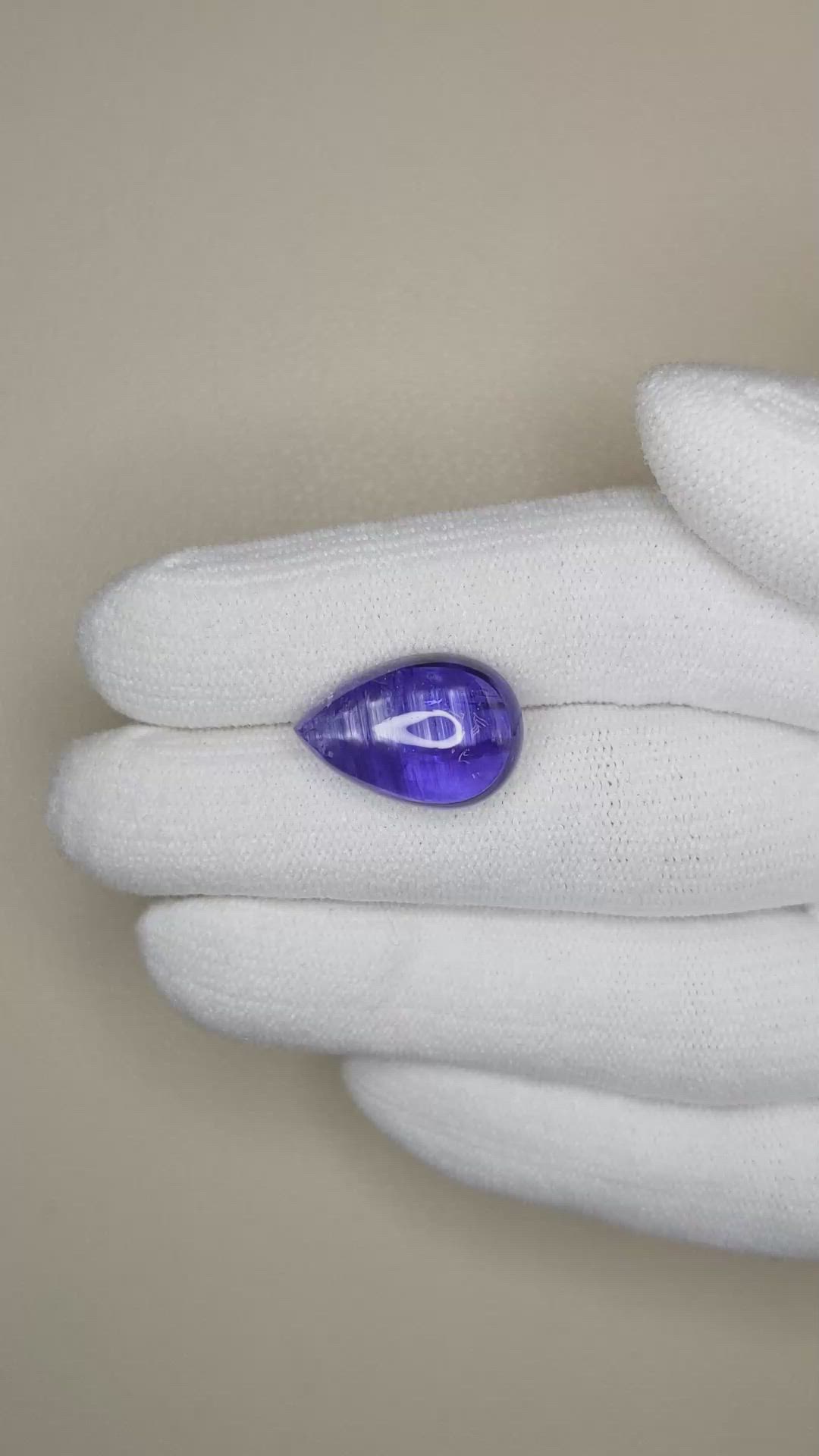 12.33 Ct. Cabochon Tanzanite from Tanzania Size Video