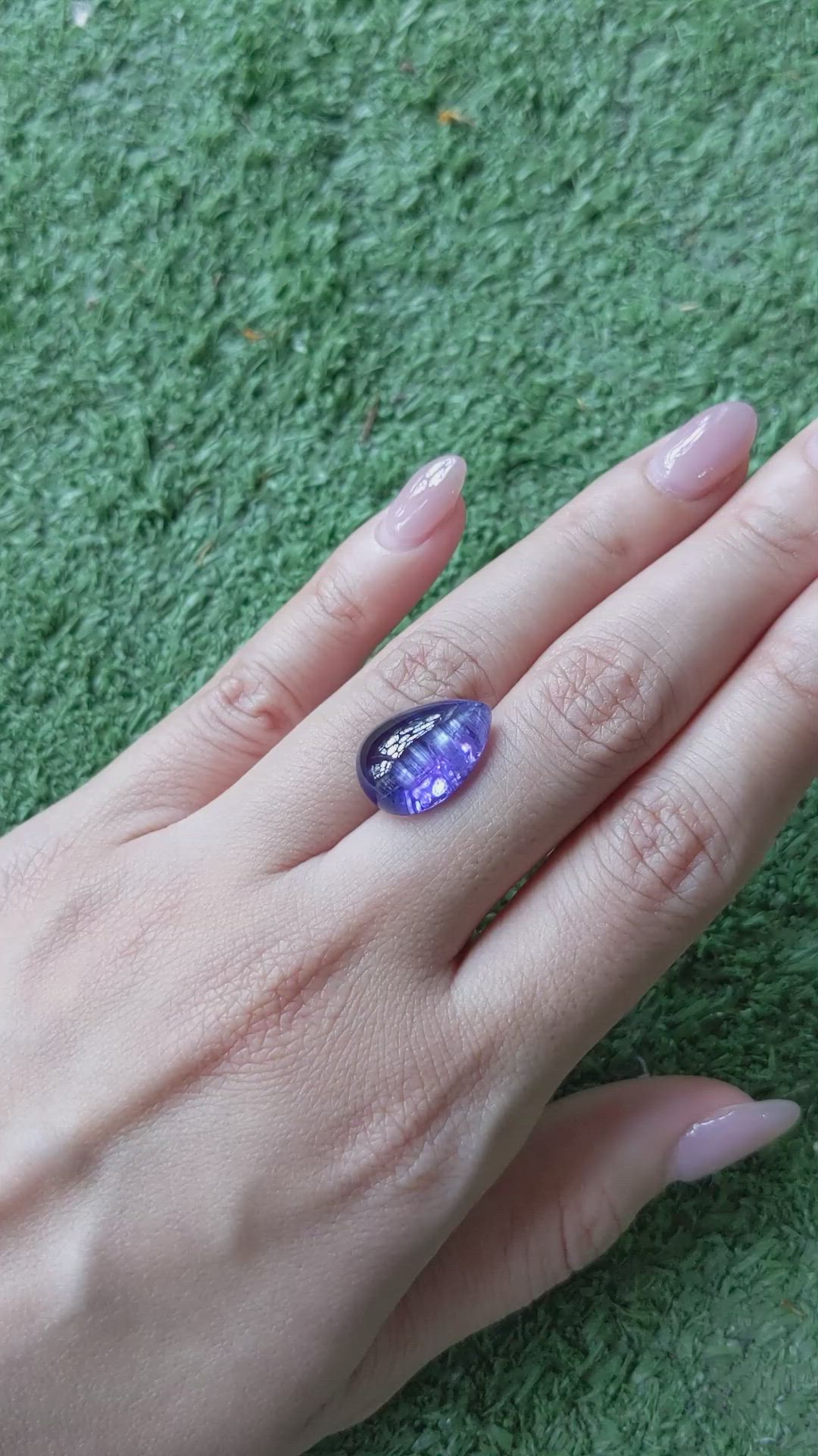 12.33 Ct. Cabochon Tanzanite from Tanzania Size Video