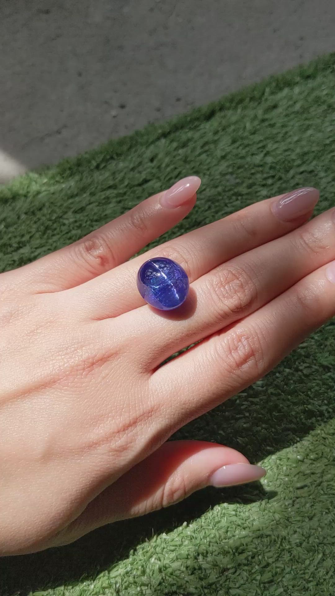 24.81 Ct. Violetish Blue Cabochon Tanzanite from Tanzania Size Video