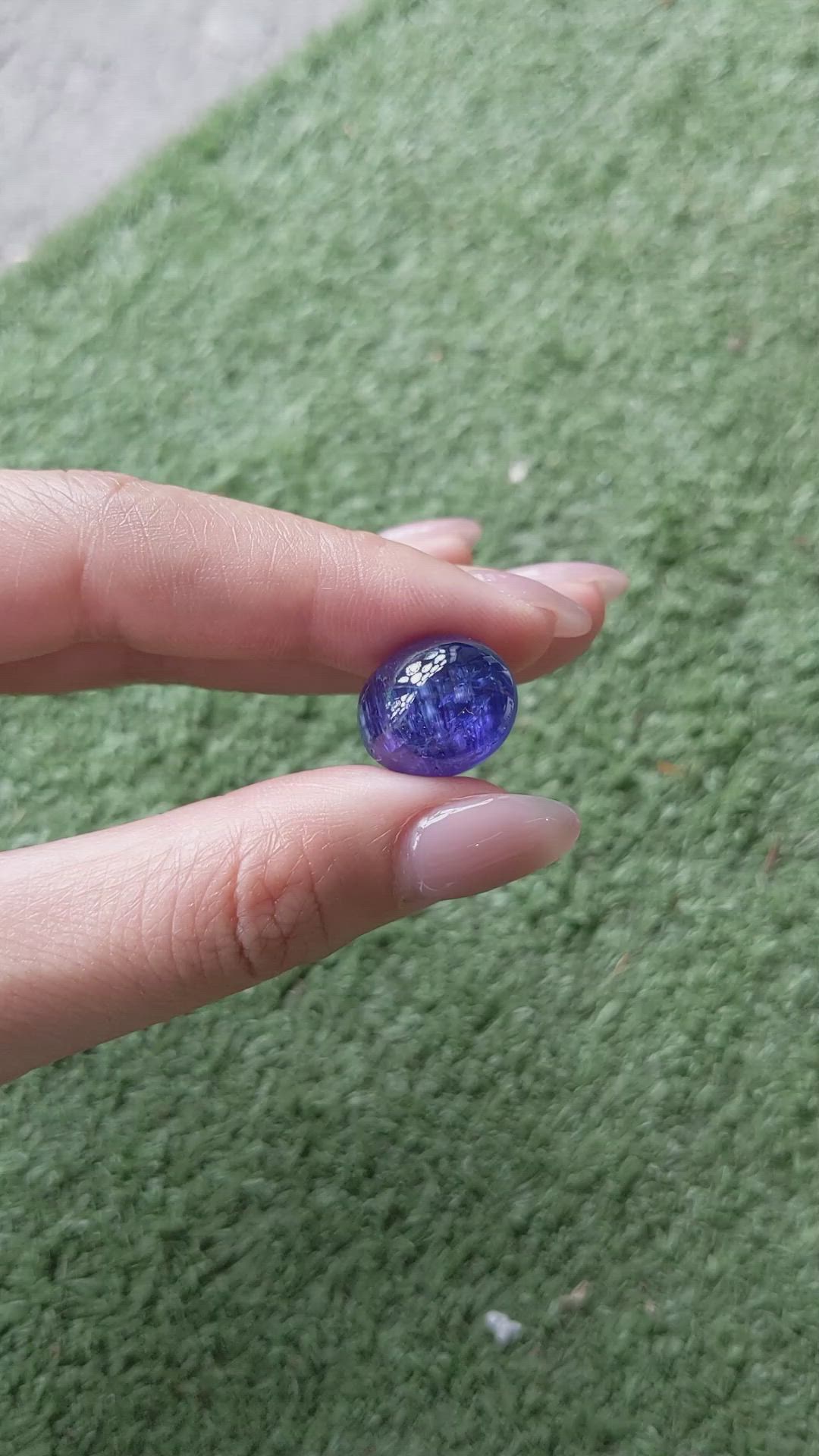 24.81 Ct. Violetish Blue Cabochon Tanzanite from Tanzania Size Video