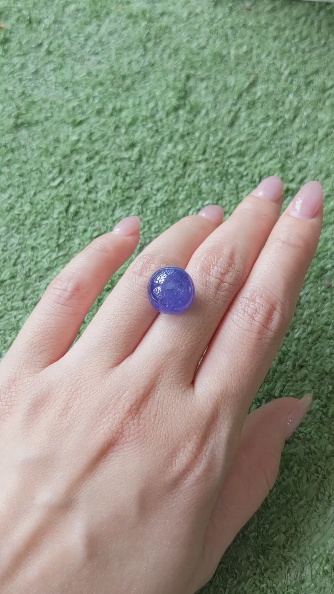 17.28 Ct. Violetish Blue Cabochon Tanzanite from Tanzania Size Video