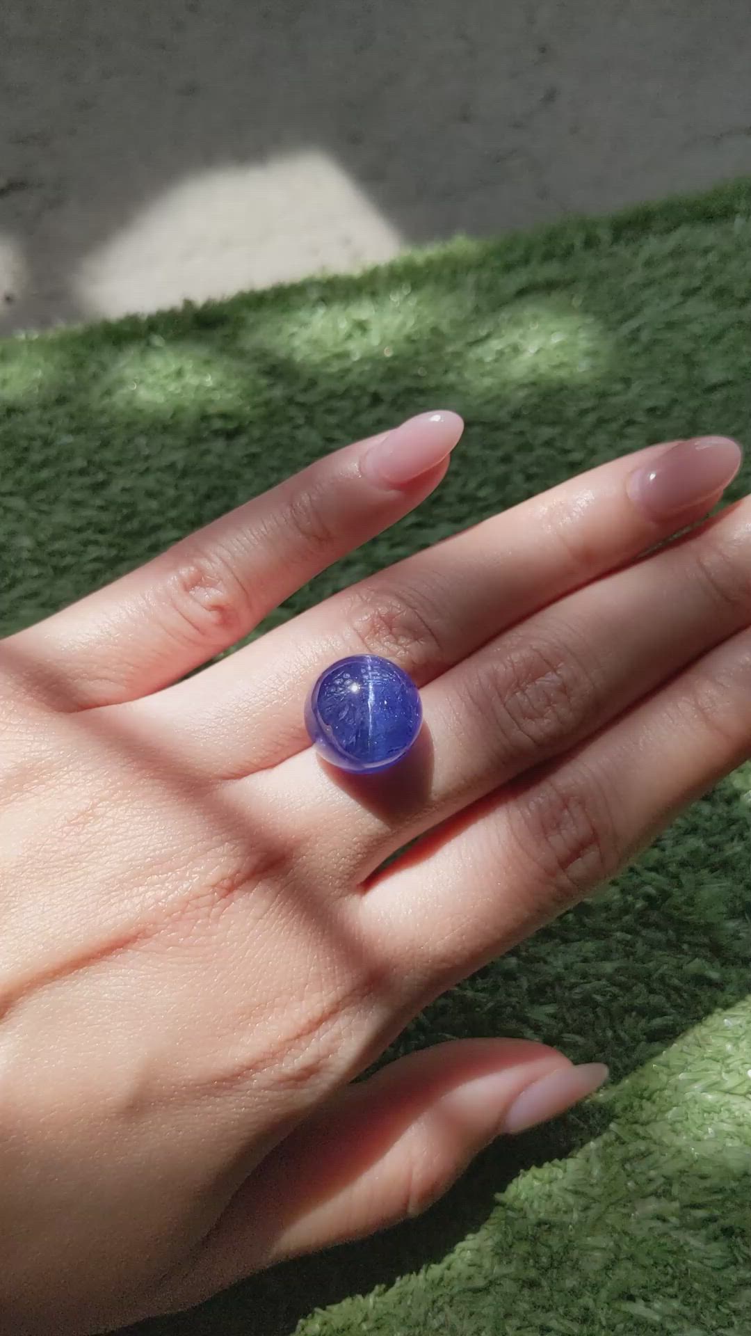 22.80 Ct. Cabochon Tanzanite from Tanzania Size Video