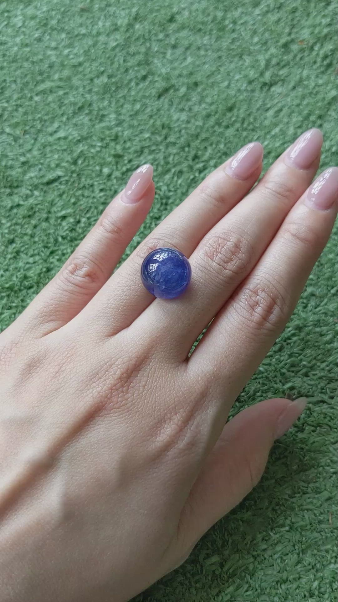 22.80 Ct. Cabochon Tanzanite from Tanzania Size Video