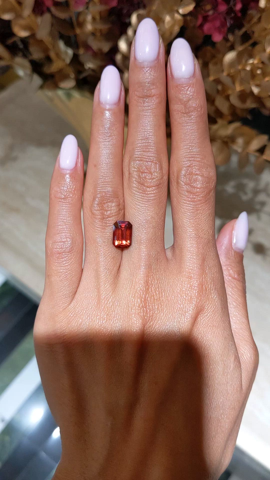 4.04 Ct. Reddish Orange Spessartite Garnet from Madagascar Size Video