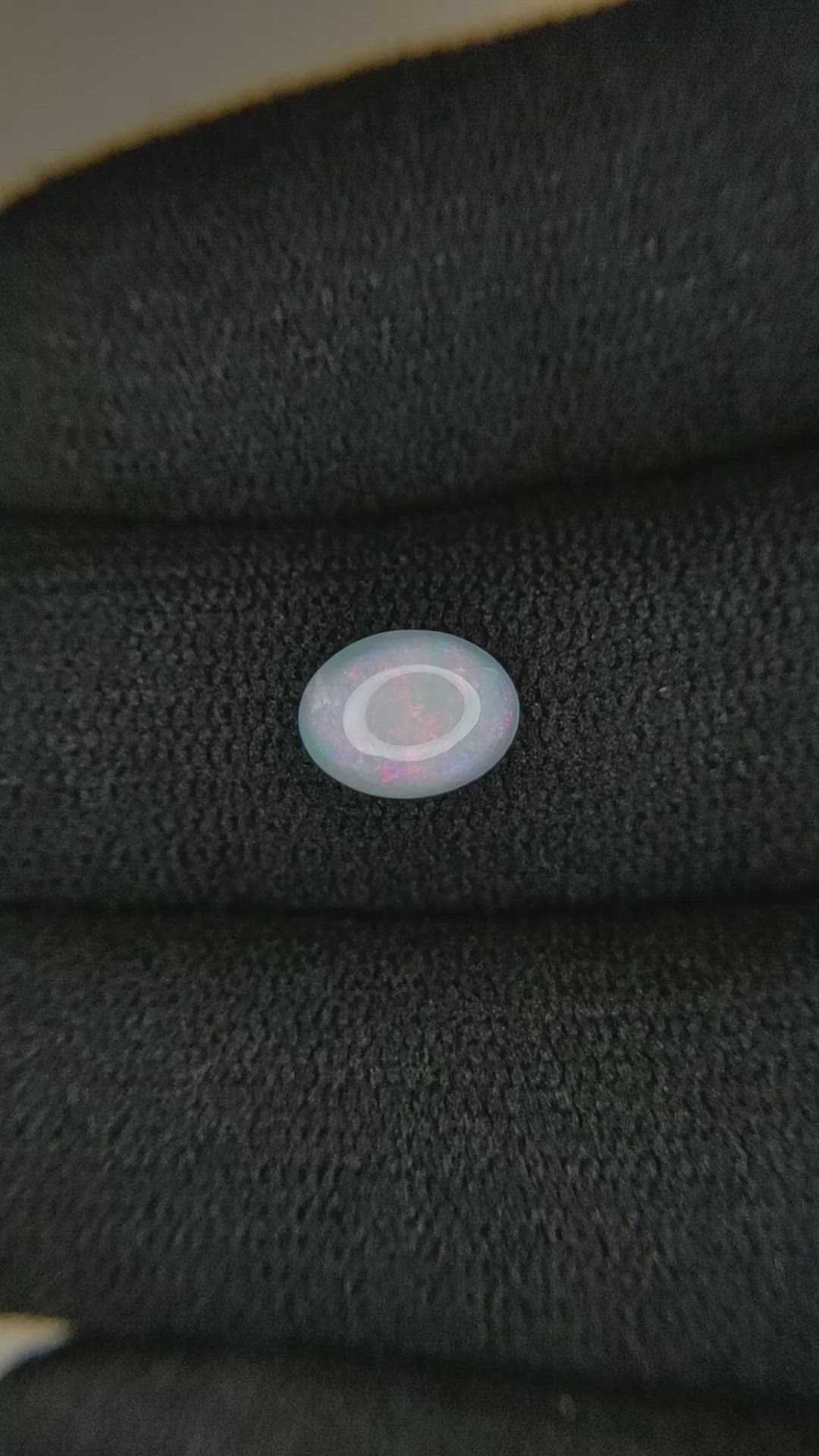 0.78 Ct. Cabochon White Opal from Ethiopia Size Video
