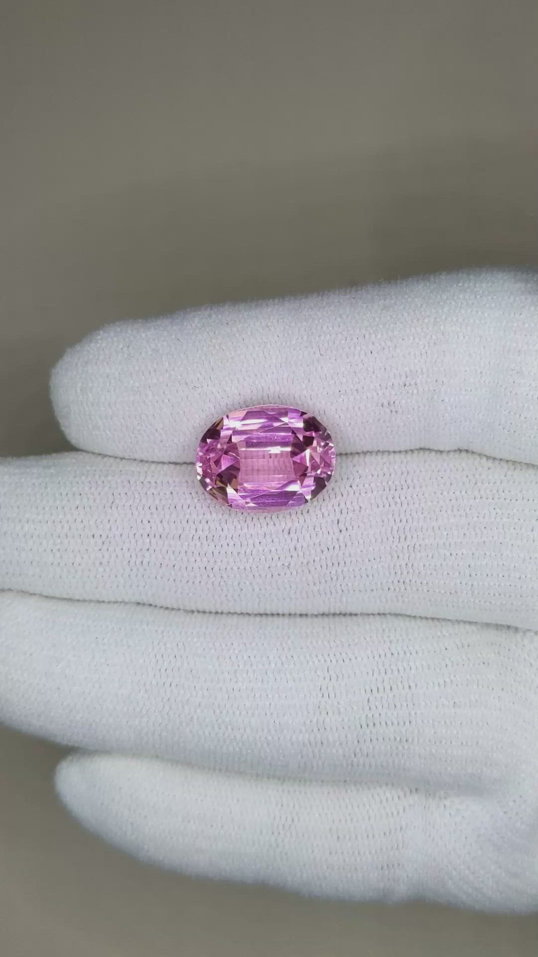 10.61 Ct. Kunzite from Afghanistan Size Video