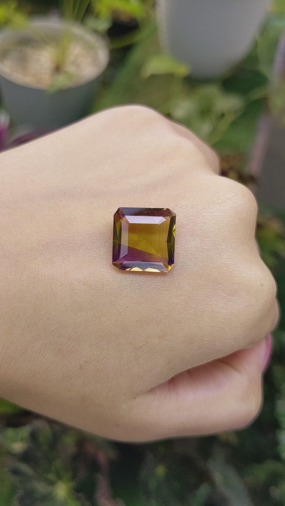 8.88 Ct. Ametrine from Ceylon (Sri Lanka) Size Video