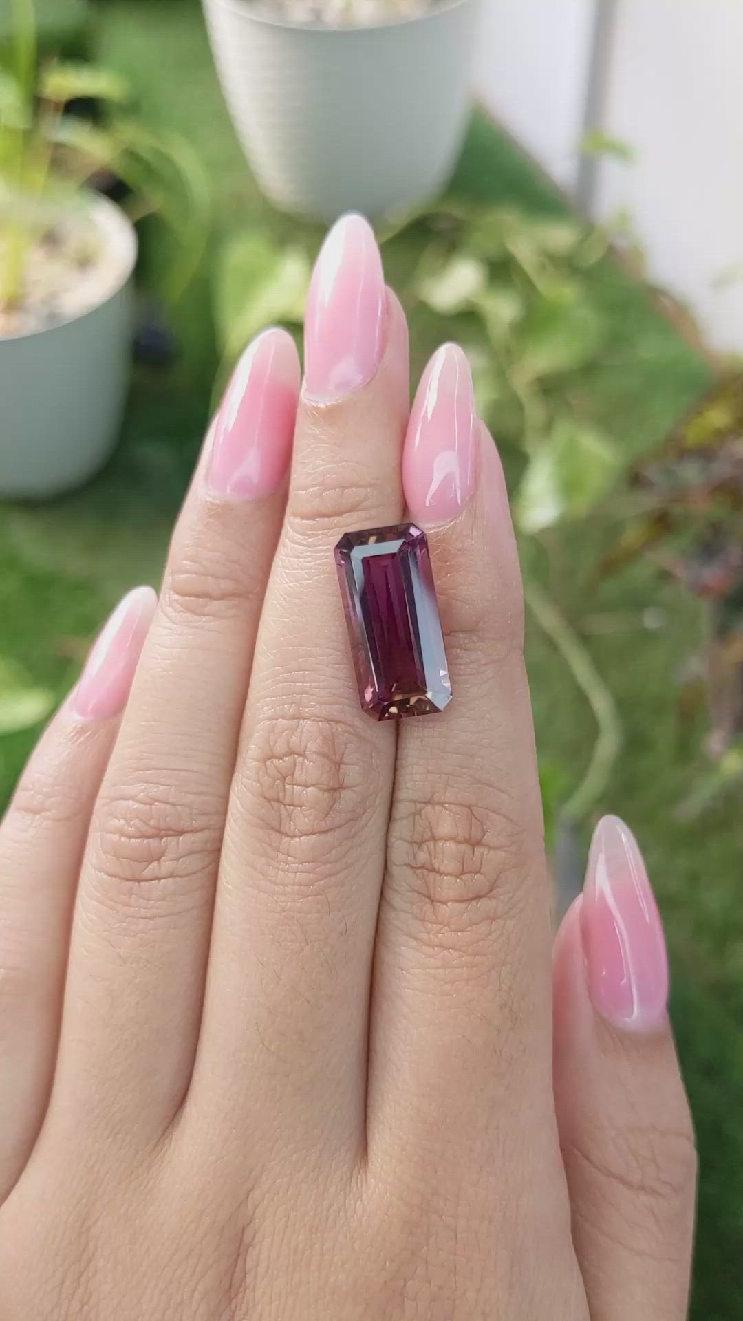 8.79 Ct. Ametrine from Ceylon (Sri Lanka) Size Video