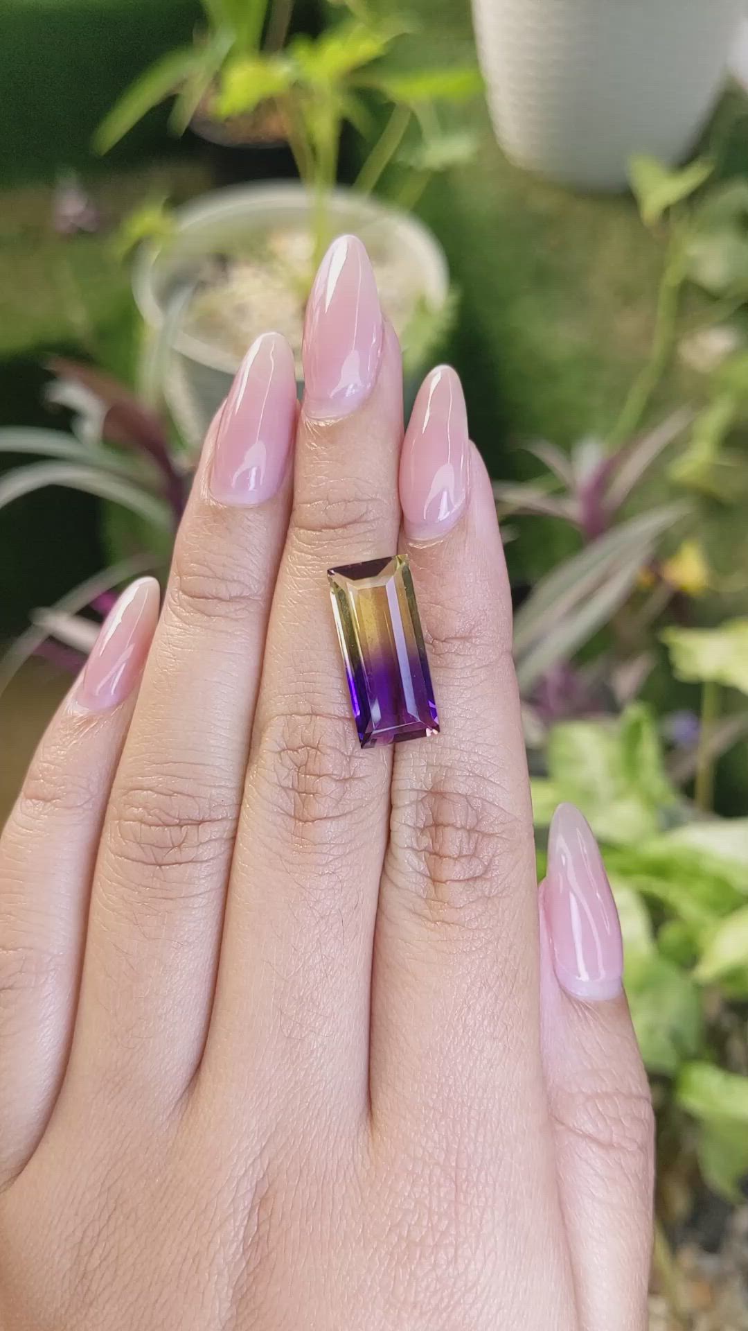 7.24 Ct. Ametrine from Ceylon (Sri Lanka) Size Video