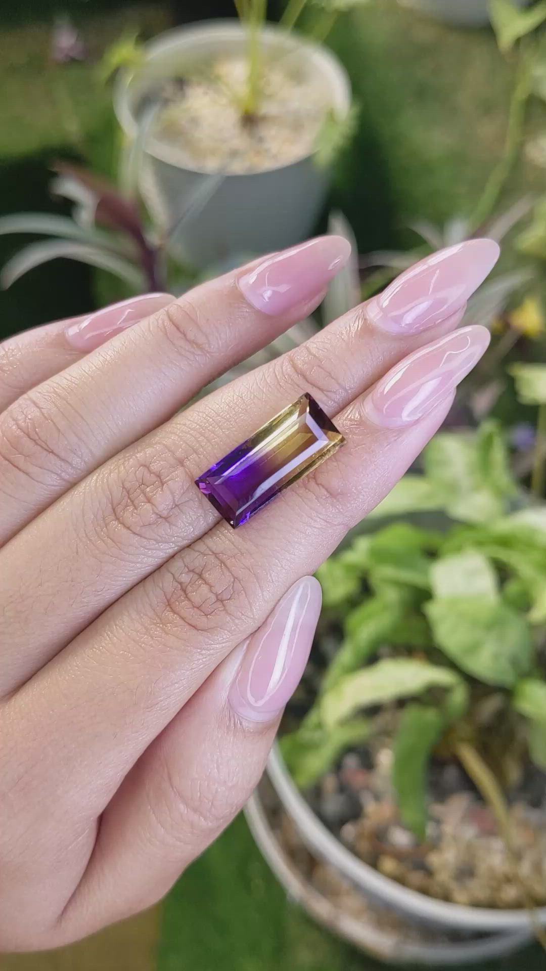 7.24 Ct. Ametrine from Ceylon (Sri Lanka) Size Video