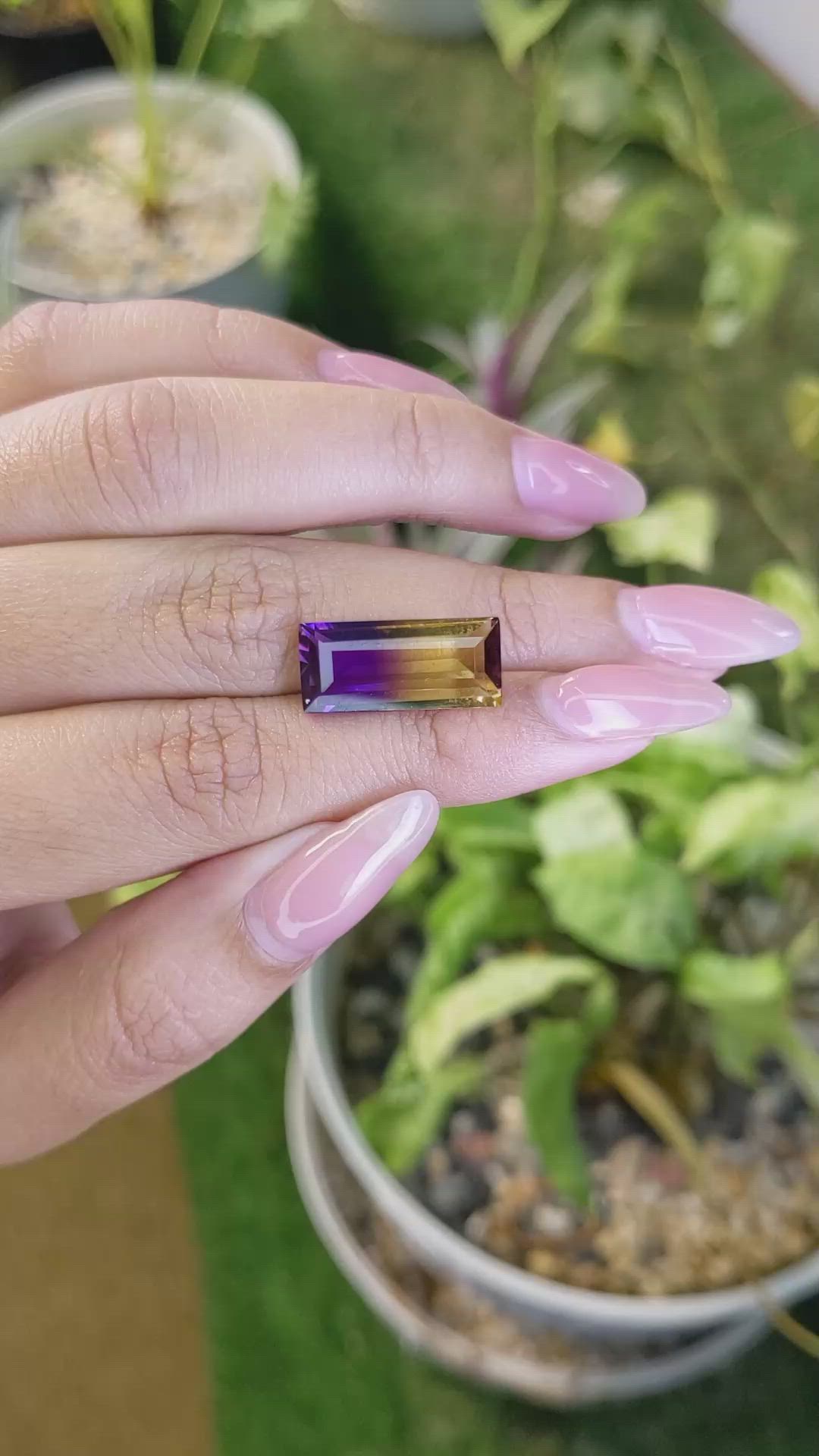 7.24 Ct. Ametrine from Ceylon (Sri Lanka) Size Video