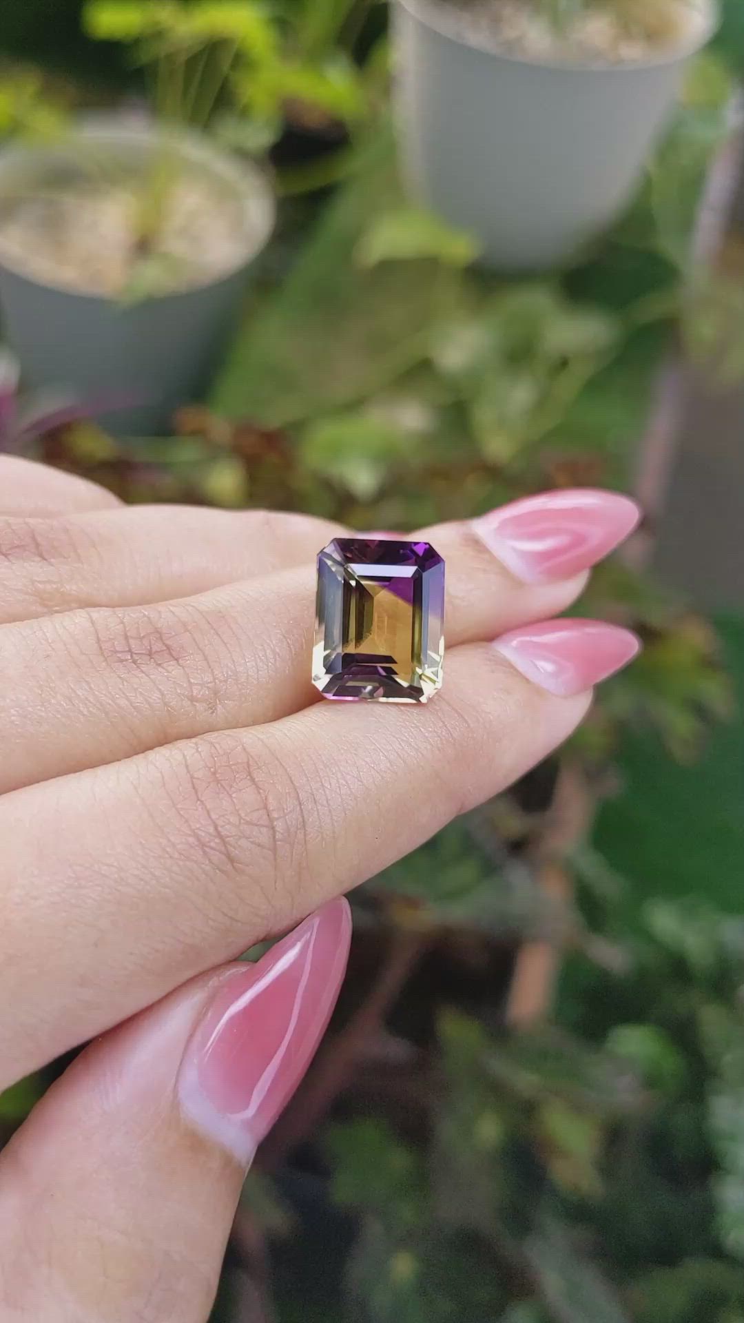 9.82 Ct. Ametrine from Ceylon (Sri Lanka) Size Video