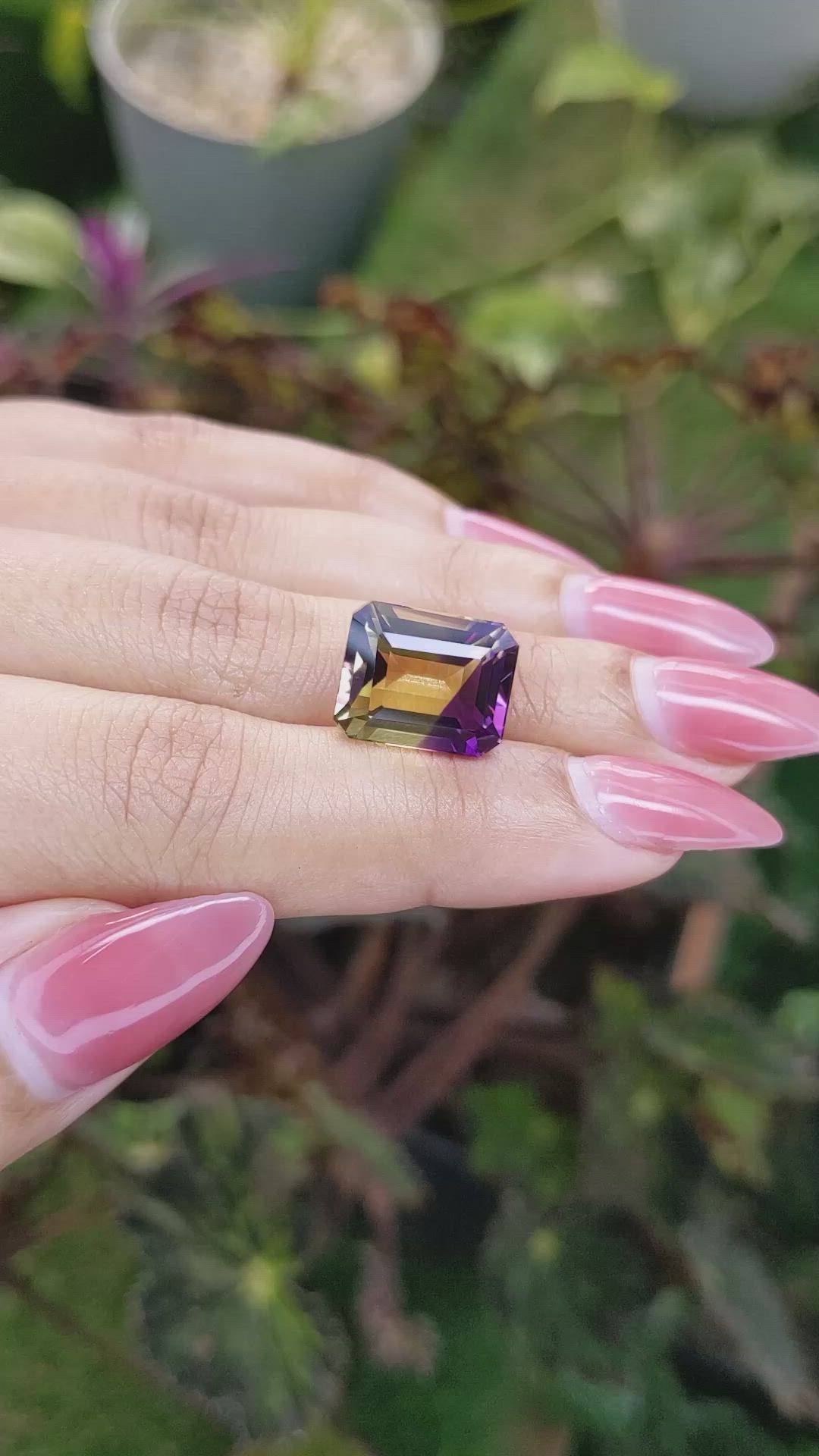 9.82 Ct. Ametrine from Ceylon (Sri Lanka) Size Video