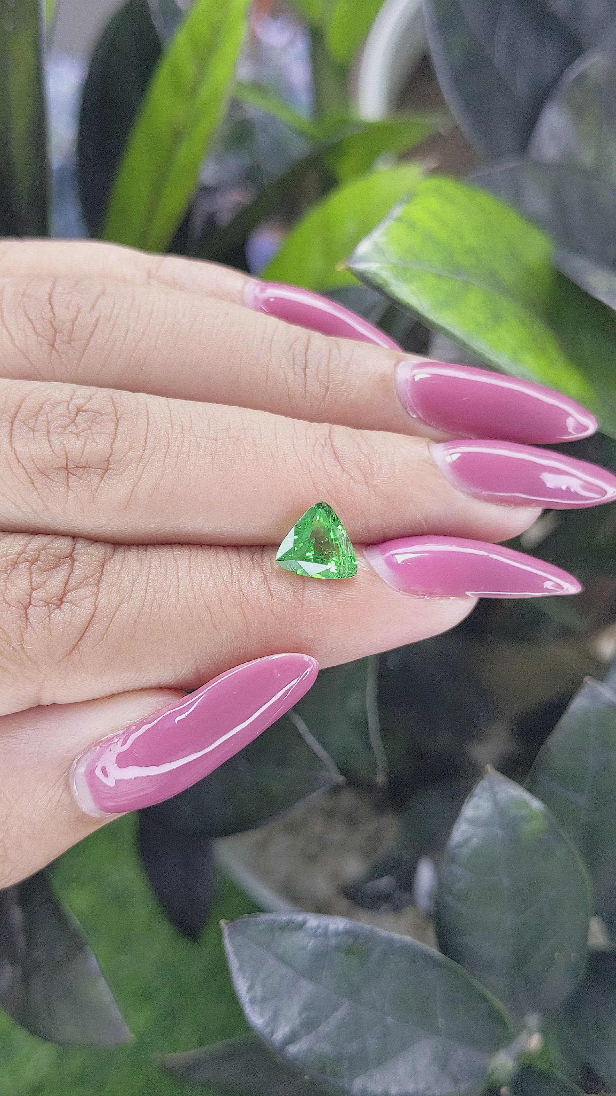 1.65 Ct. Tsavorite Garnet from Madagascar Size Video