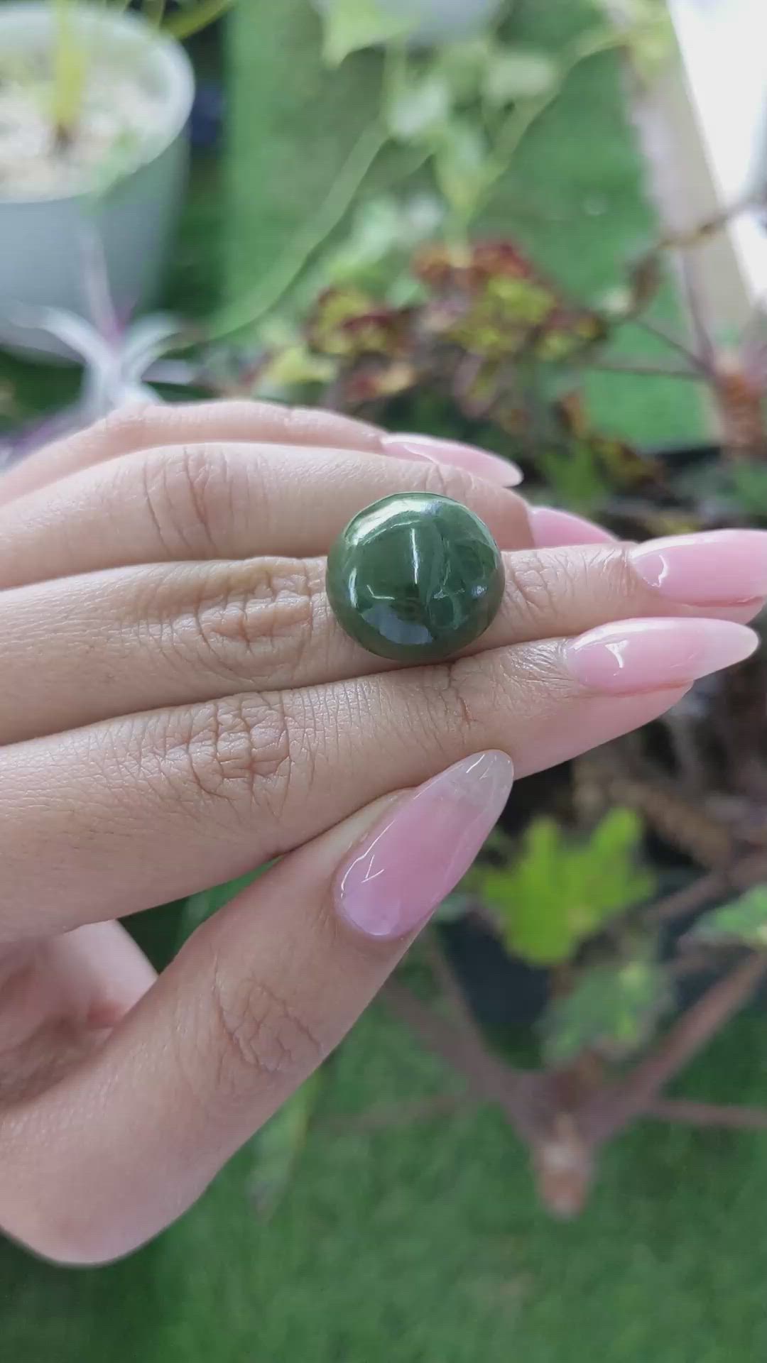 27.29 Ct. Cabochon Jade from Burma (Myanmar) Size Video