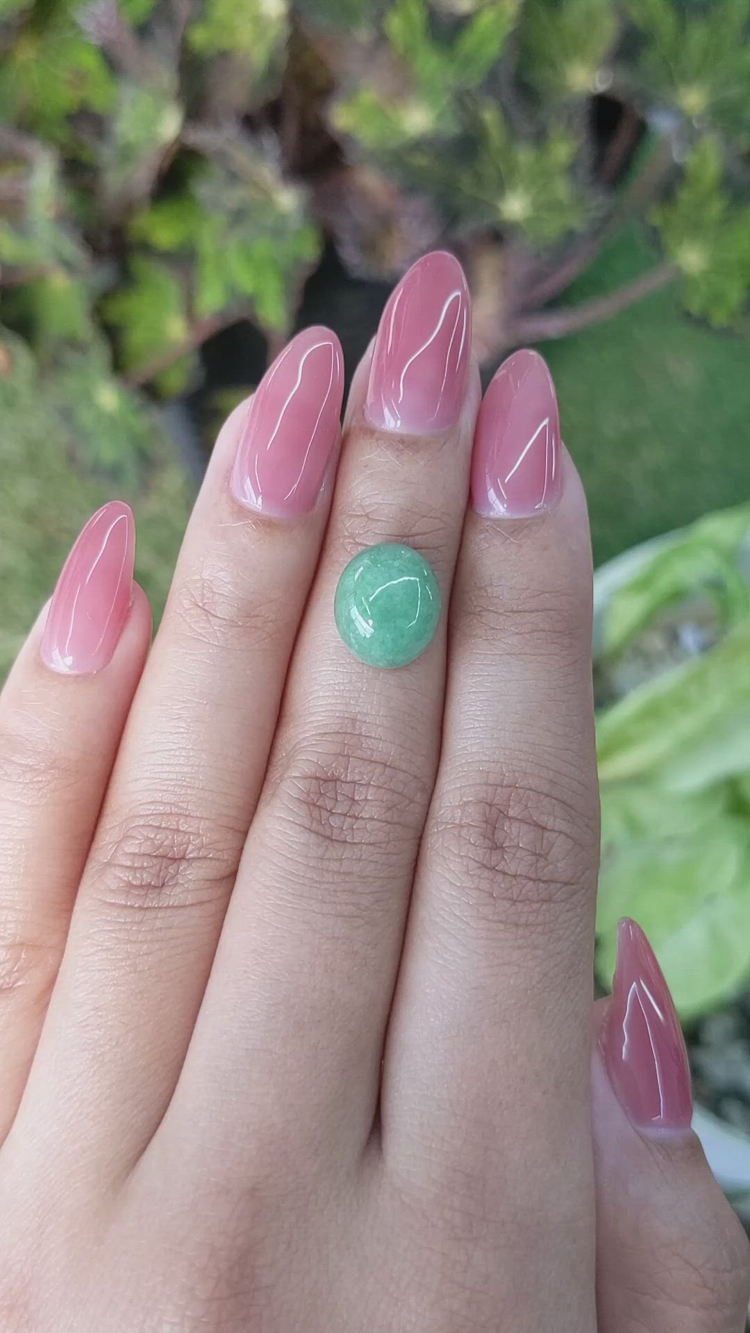 4.43 Ct. Cabochon White Opal from Burma (Myanmar) Size Video