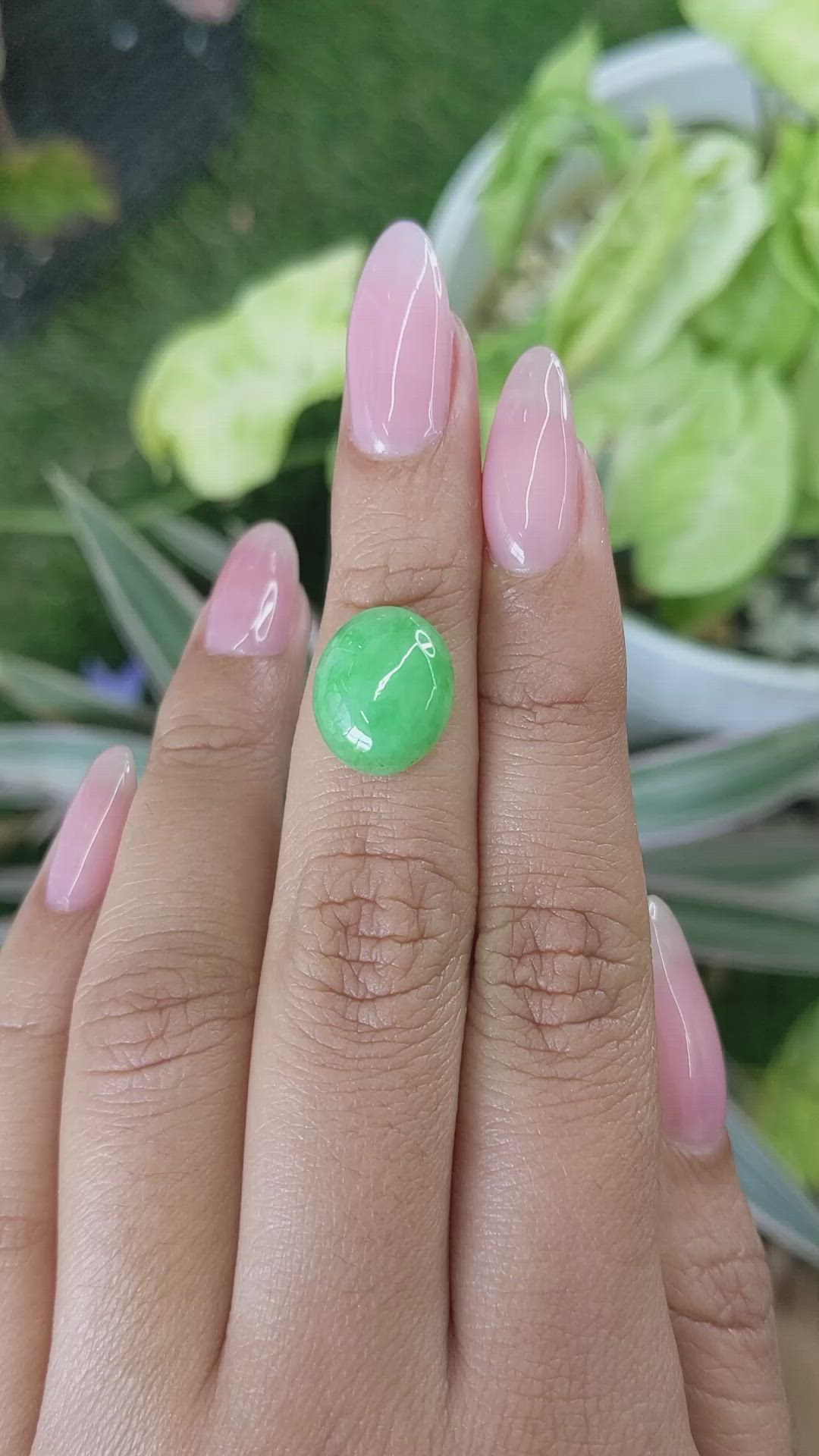 5.60 Ct. Green Cabochon Jade from Burma (Myanmar) Size Video