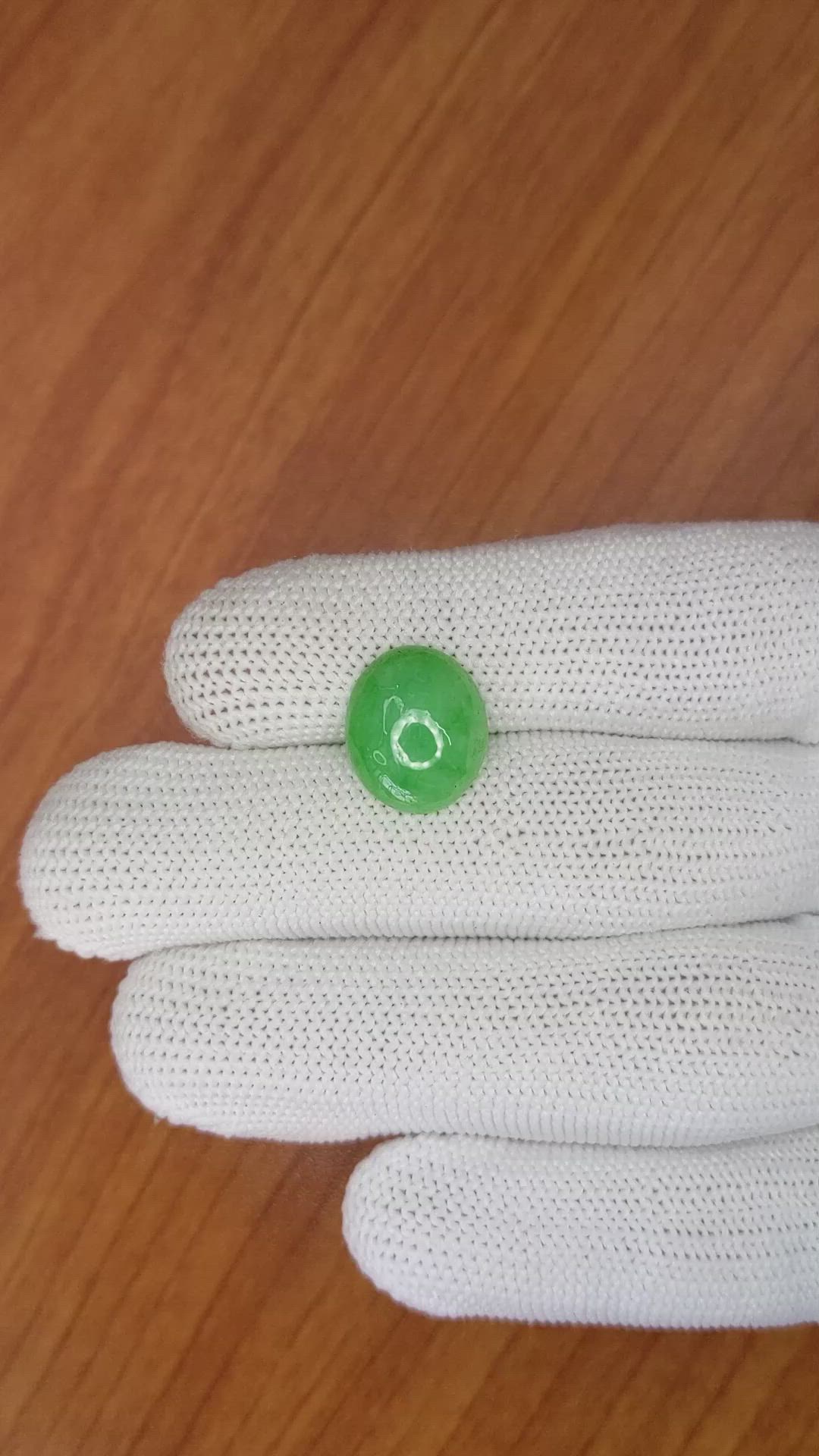 5.60 Ct. Green Cabochon Jade from Burma (Myanmar) Size Video