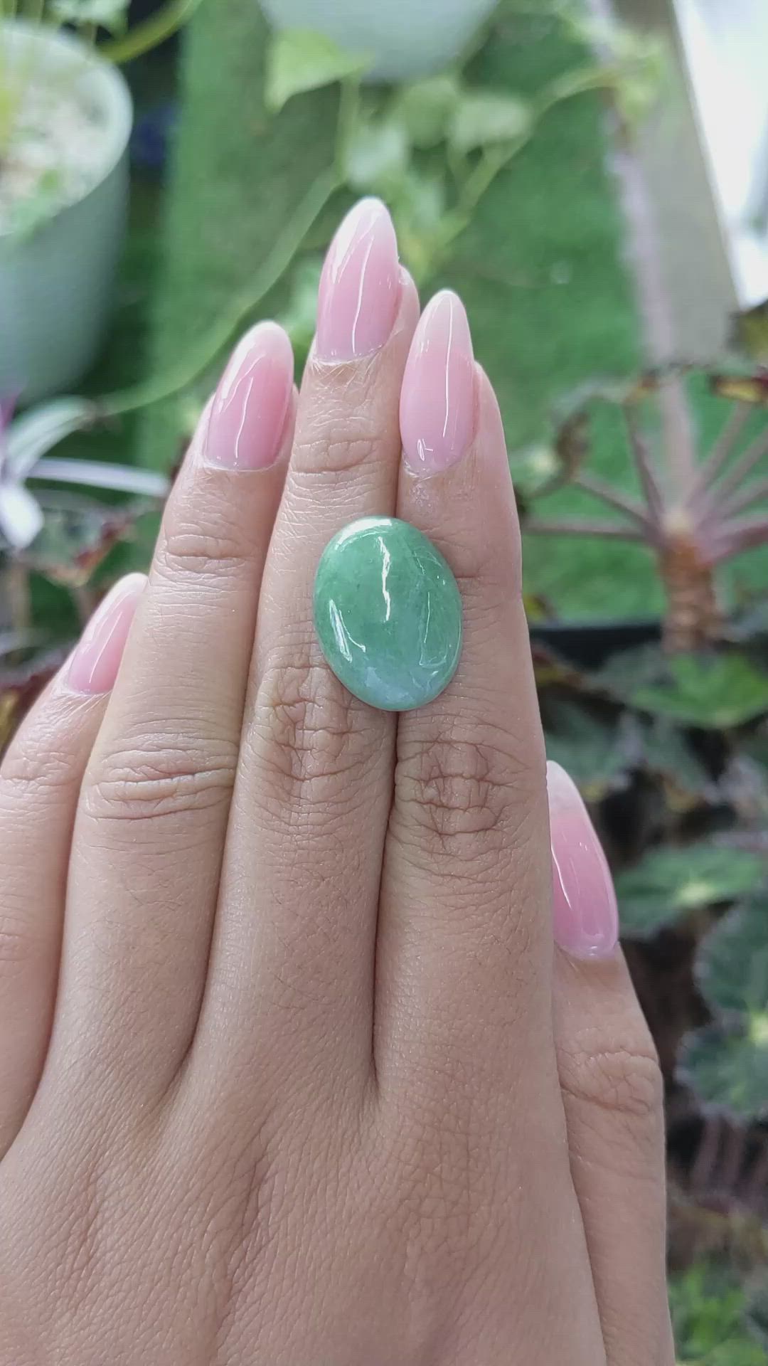 11.97 Ct. Cabochon White Opal from Burma (Myanmar) Size Video