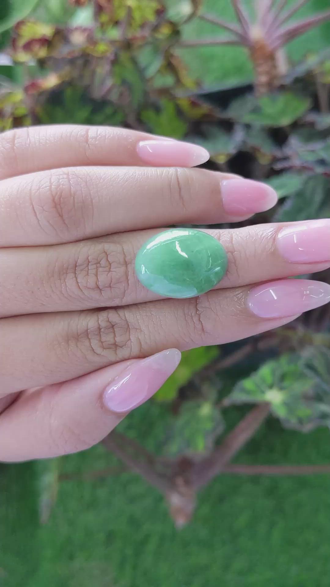 11.97 Ct. Cabochon White Opal from Burma (Myanmar) Size Video