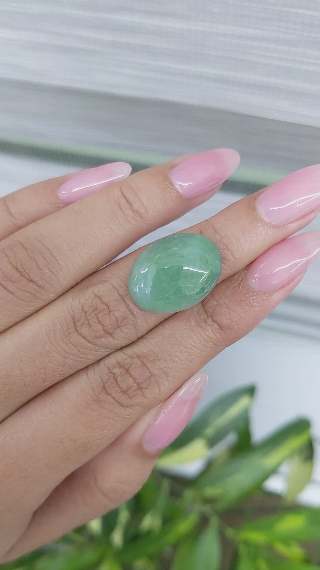 11.97 Ct. Cabochon White Opal from Burma (Myanmar) Size Video