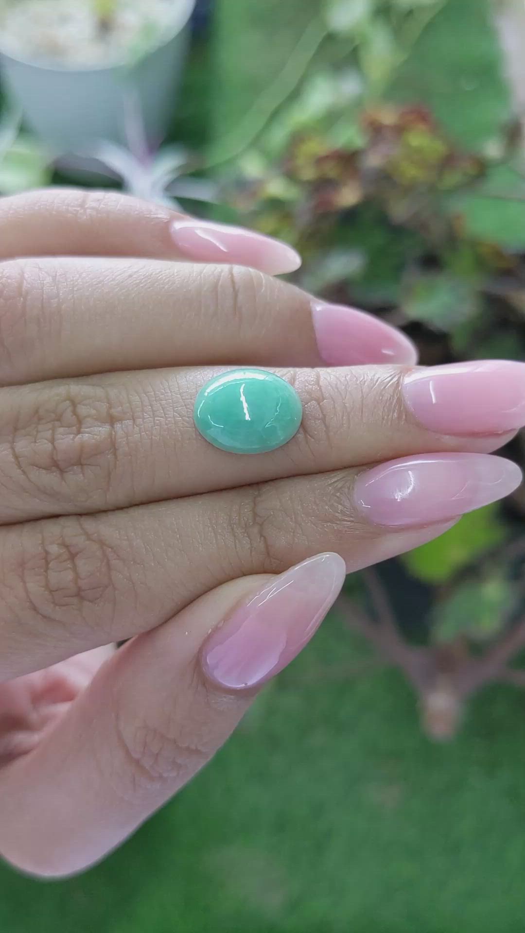 4.18 Ct. Cabochon White Opal from Burma (Myanmar) Size Video