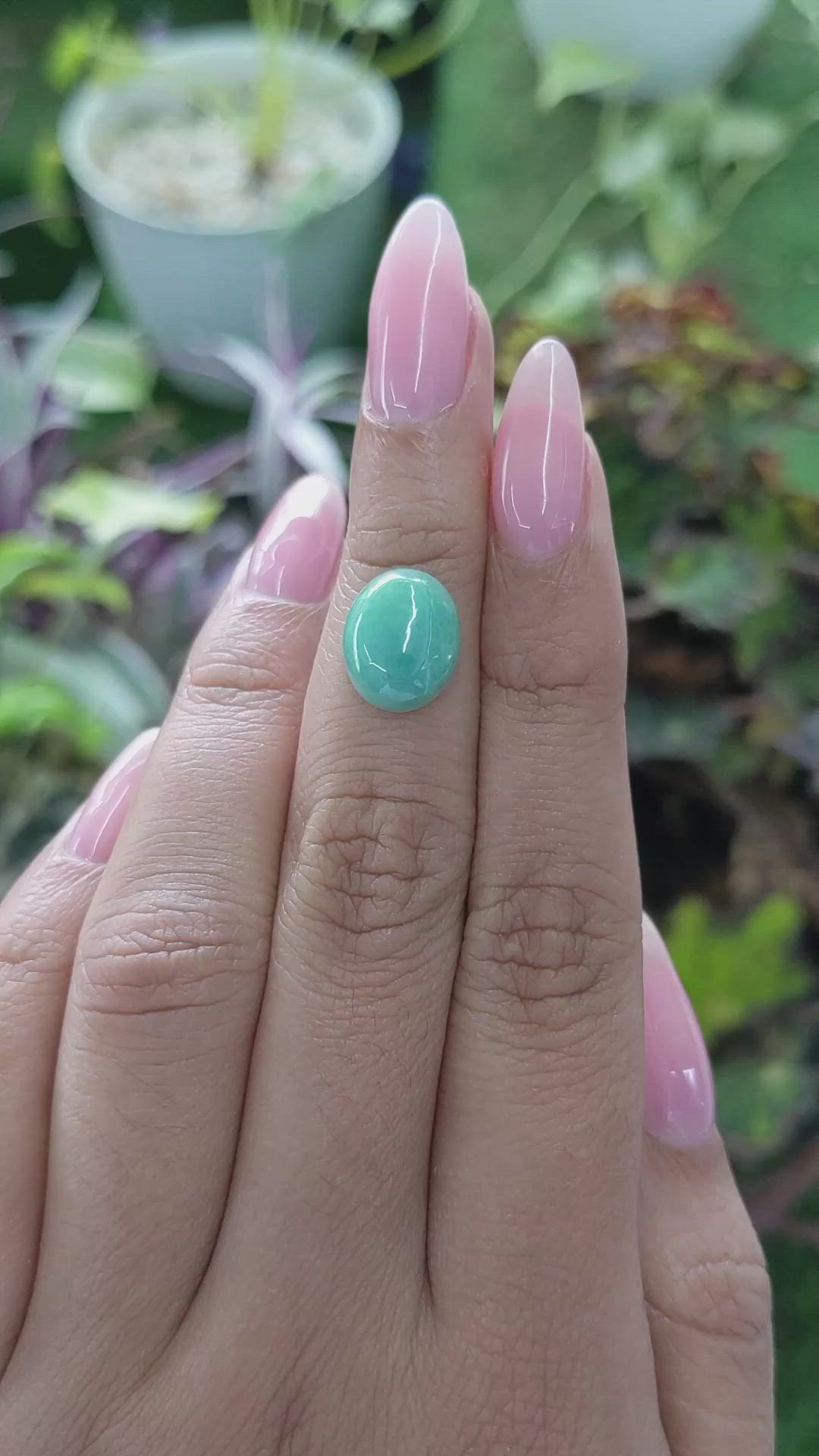 4.18 Ct. Cabochon White Opal from Burma (Myanmar) Size Video